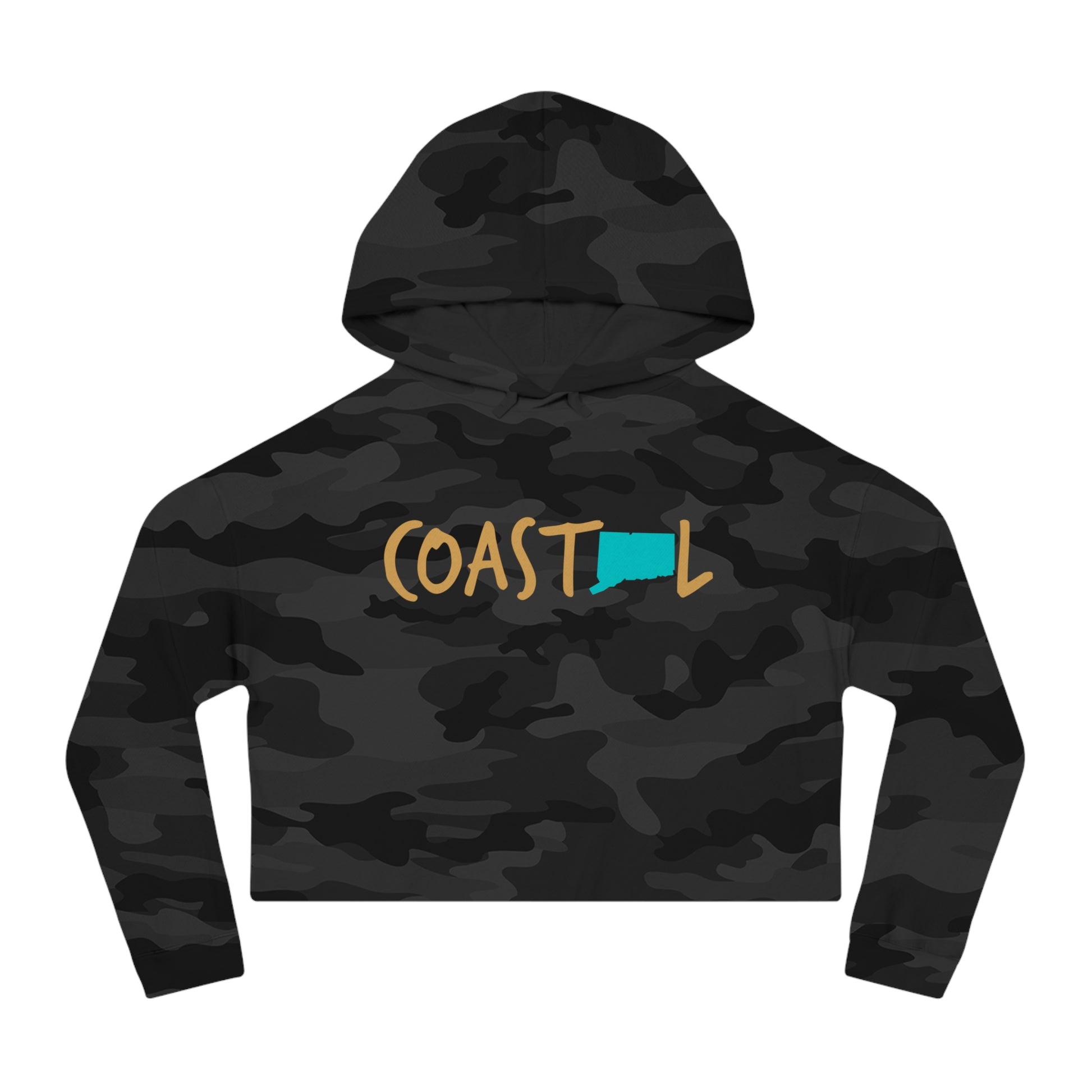 Coastal Connecticut Sand & Surf Vibes Women’s Cropped Hoodie