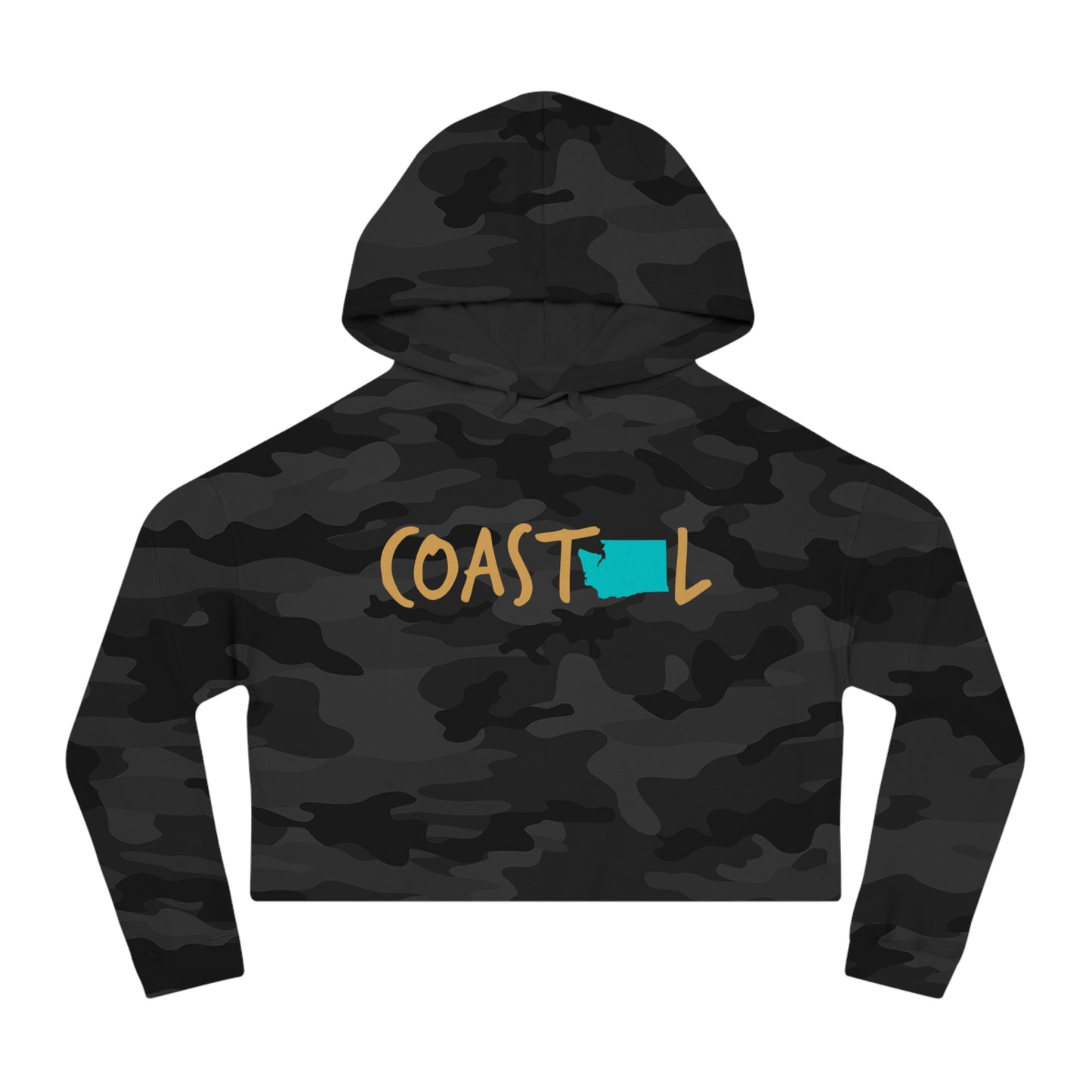 Coastal Washington Sand & Surf Vibes Women’s Cropped Hoodie