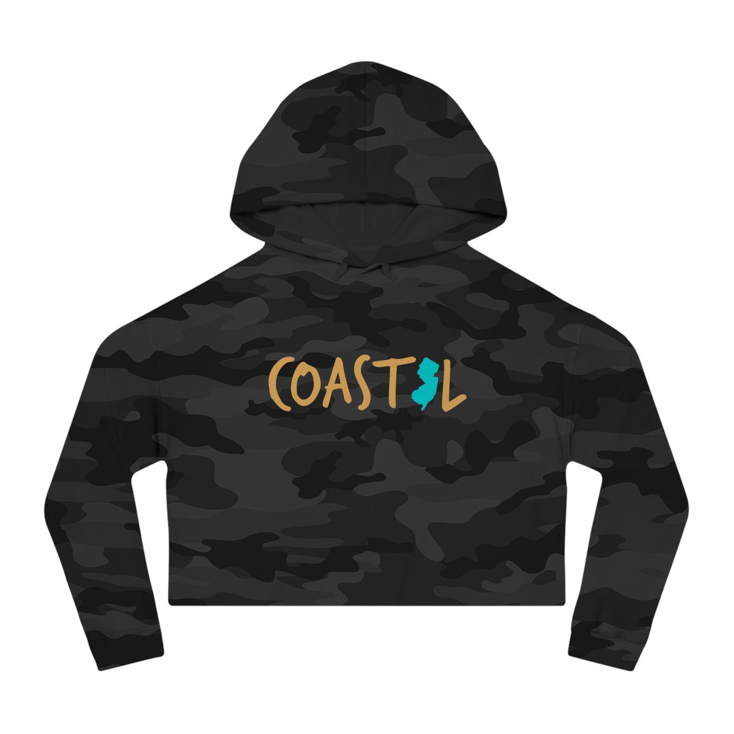 Coastal New Jersey Sand & Surf Vibes Women’s Cropped Hoodie