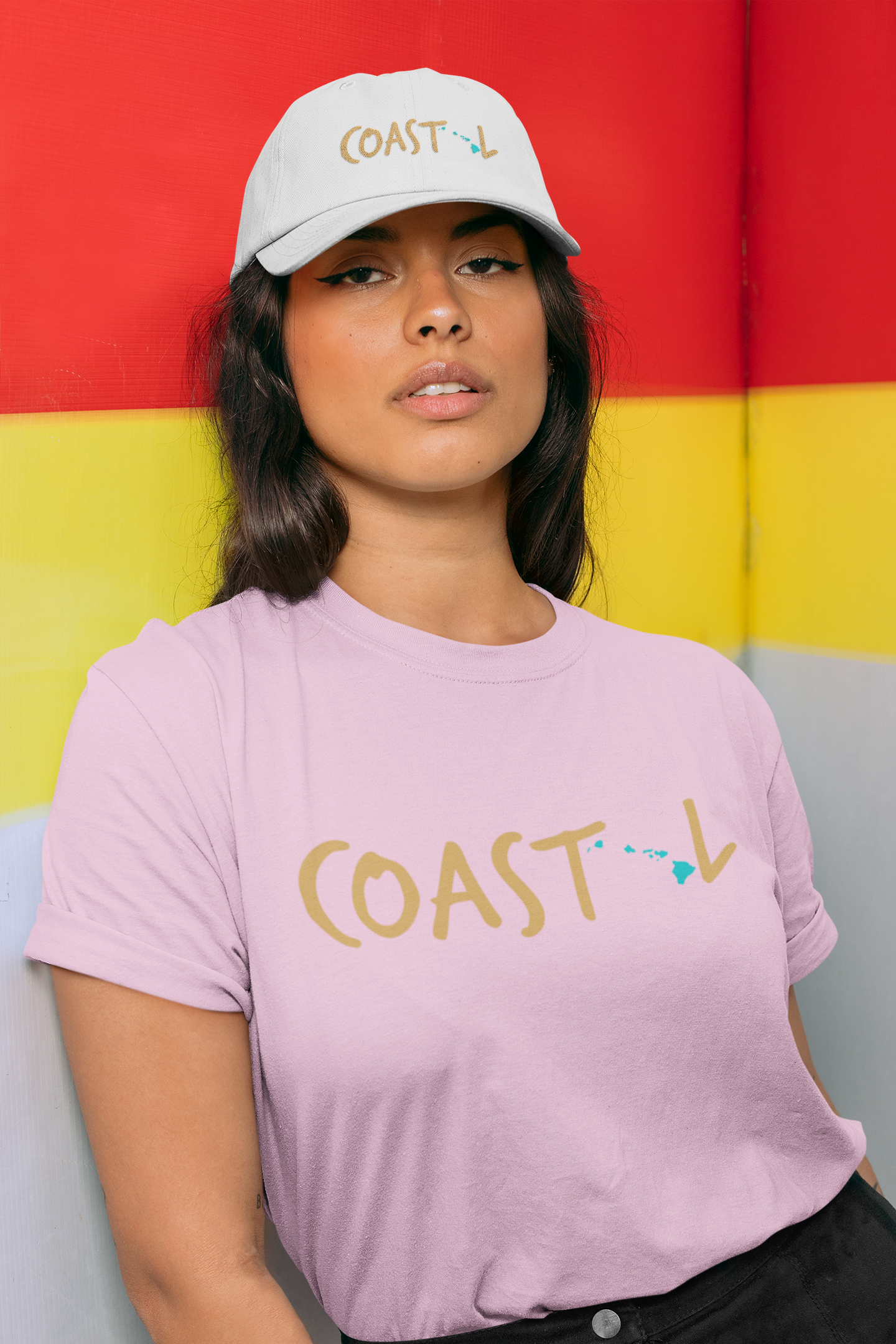 Coastal Hawaii Beachcomber Sunset Gold Hat