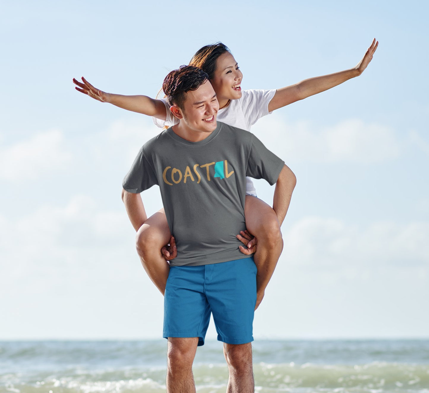 Coastal Mississippi Sunset Gold Unisex Jersey Tee