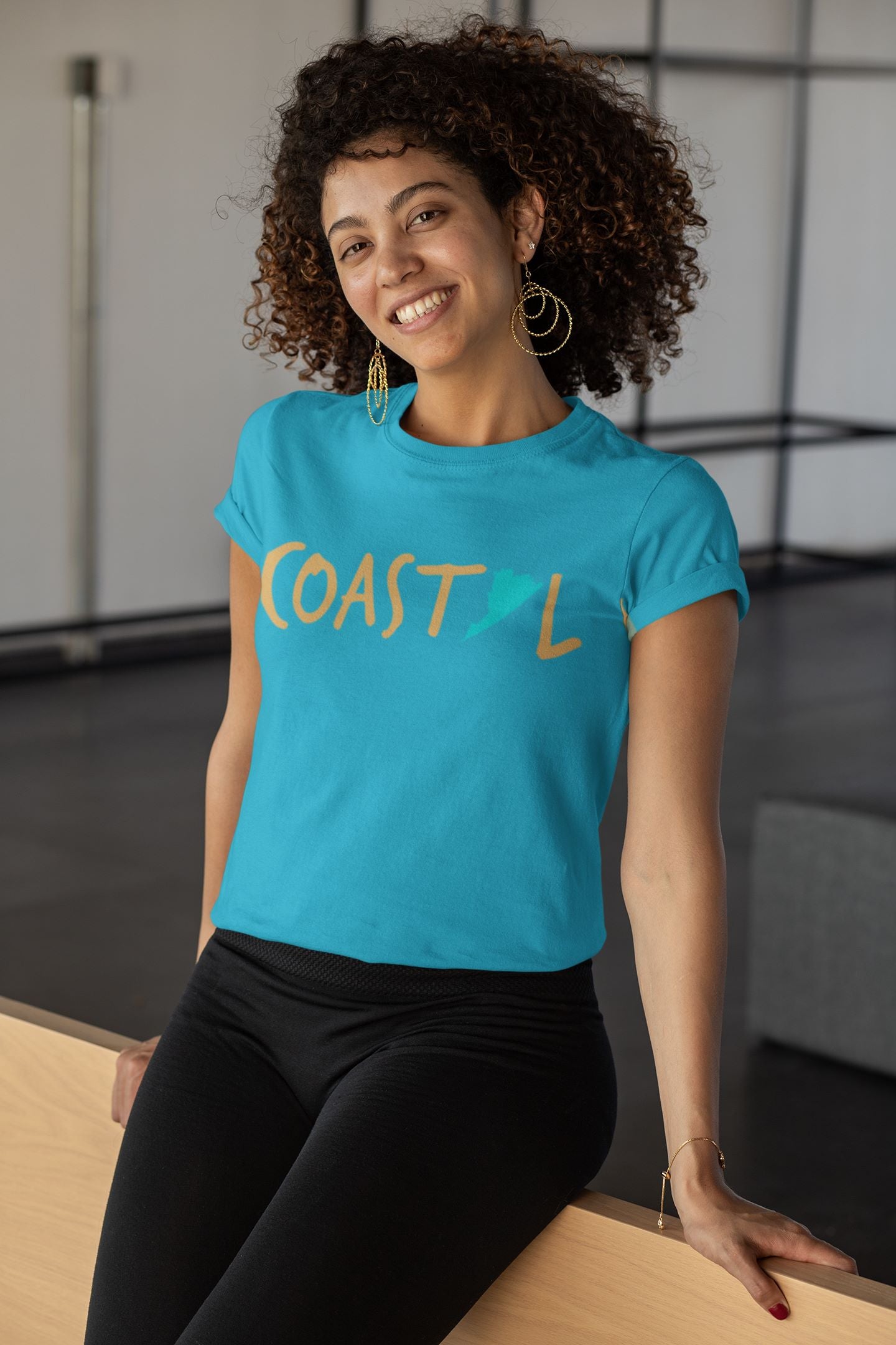 Coastal Virginia Sunset Gold Unisex Jersey Tee