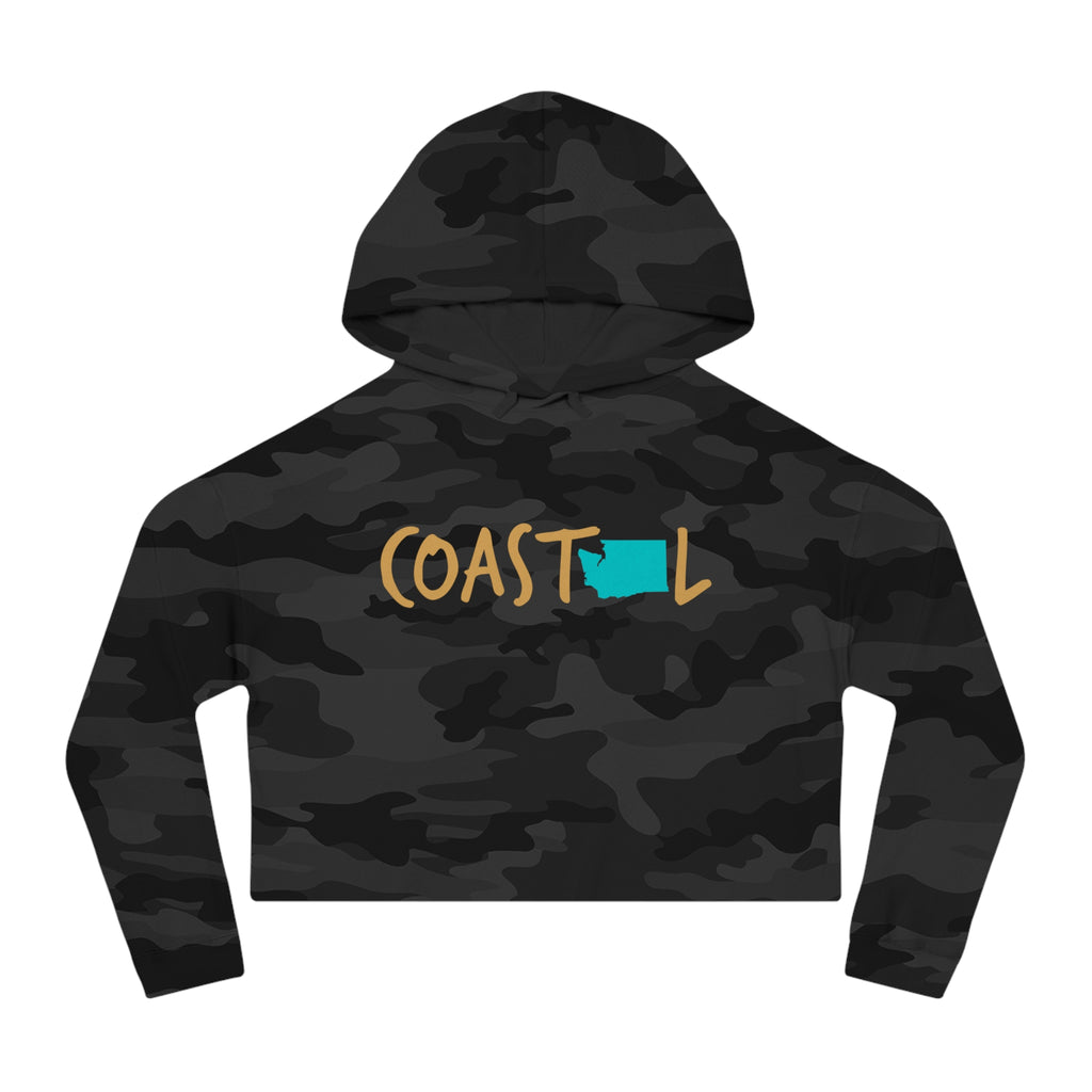Coastal Washington Sand & Surf Vibes Women’s Cropped Hoodie