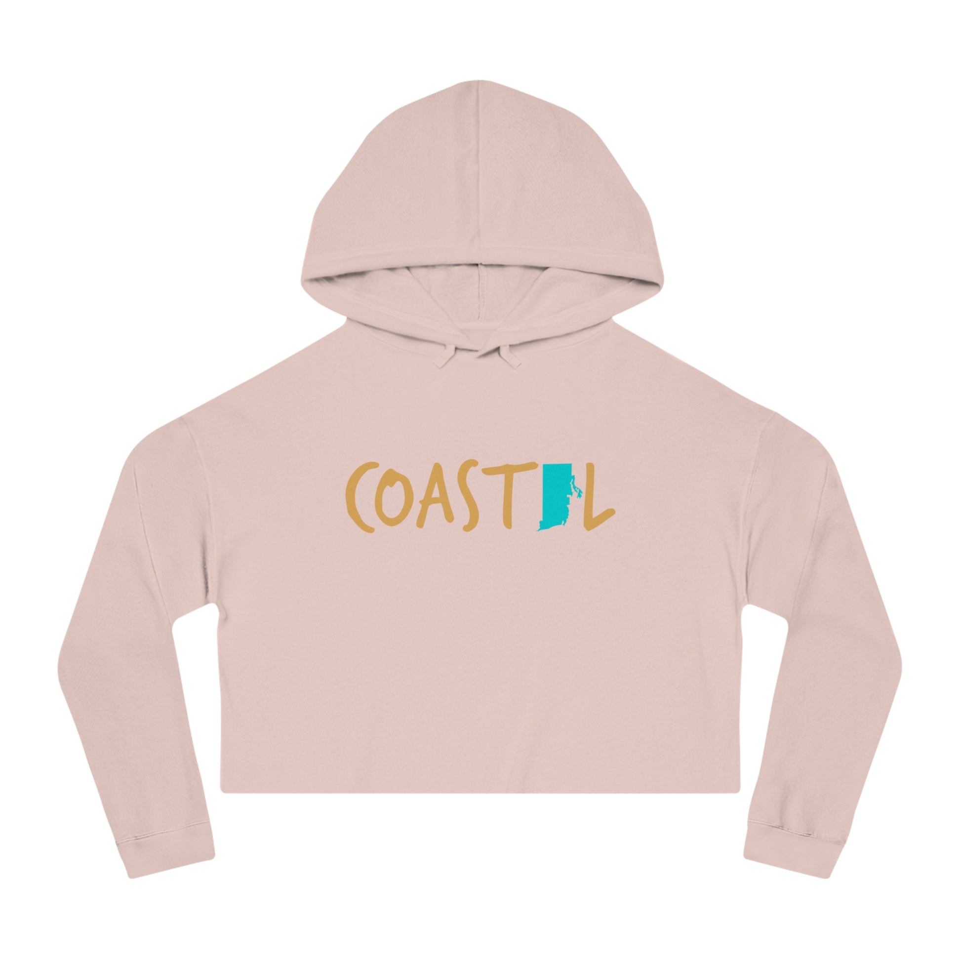 Coastal Rhode Island Sand & Surf Vibes Women’s Cropped Hoodie