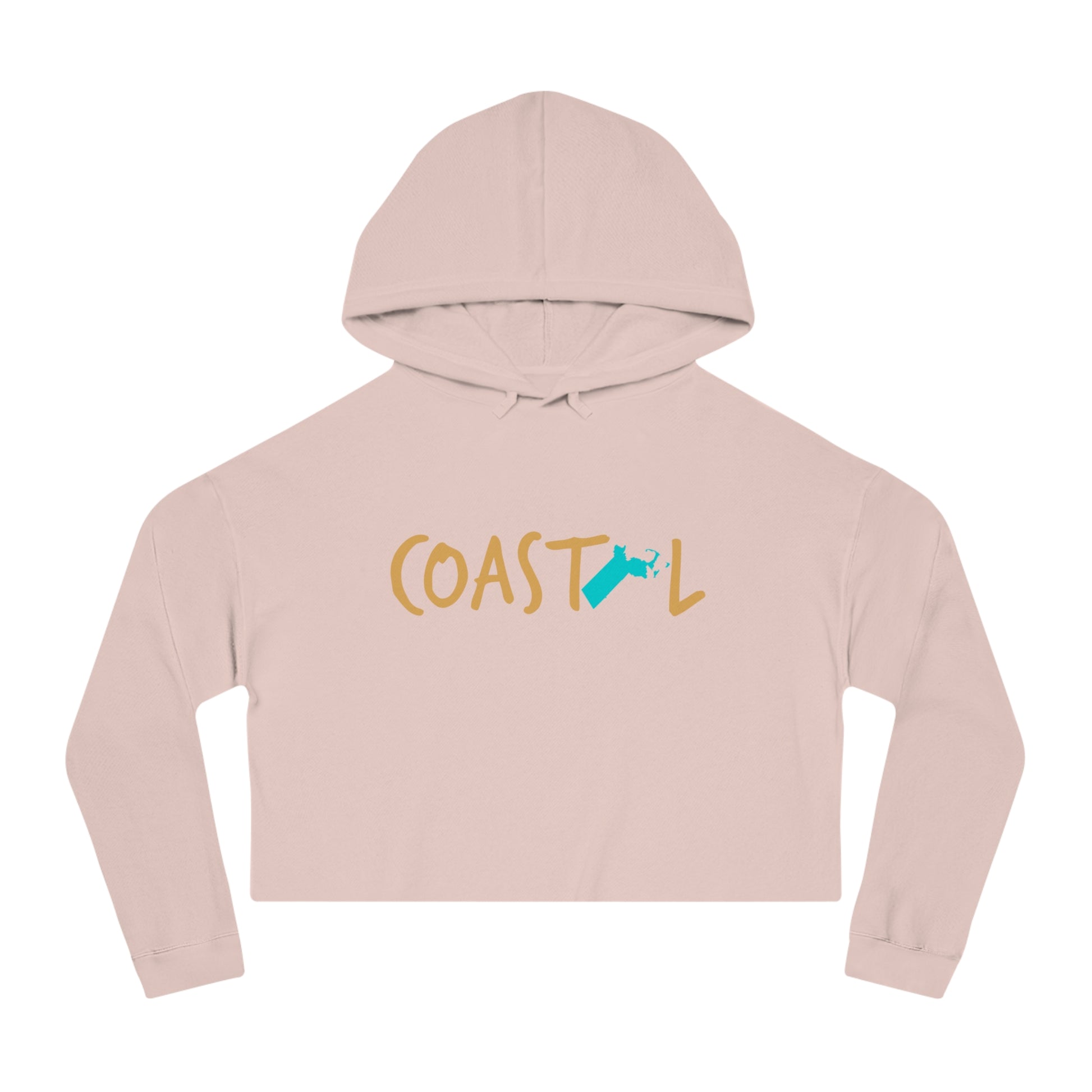Coastal Massachusetts Sand & Surf Vibes Women’s Cropped Hoodie