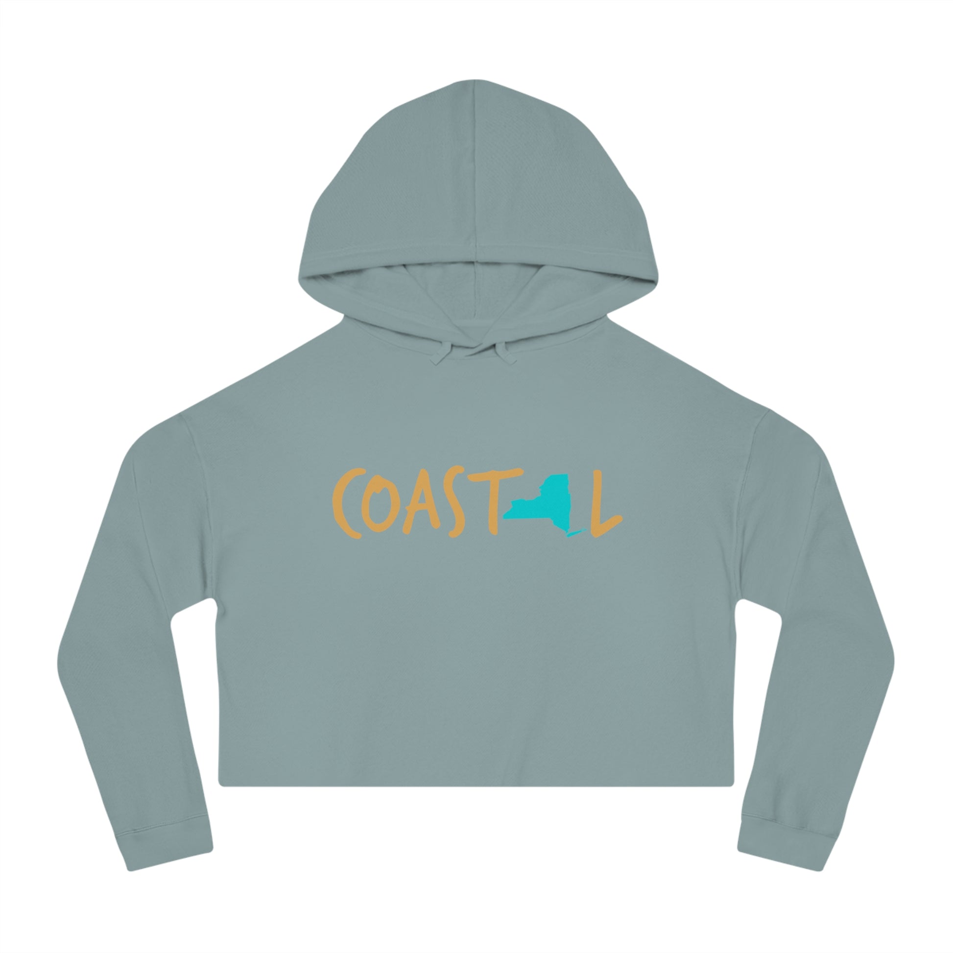 Coastal New York Sand & Surf Vibes Women’s Cropped Hoodie