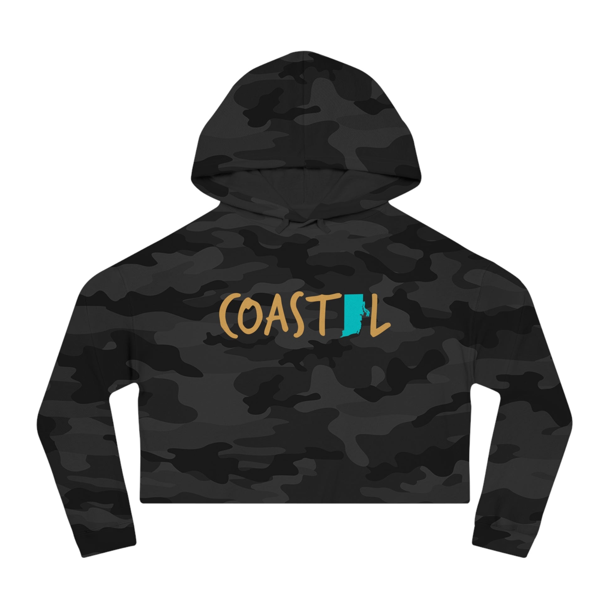 Coastal Rhode Island Sand & Surf Vibes Women’s Cropped Hoodie