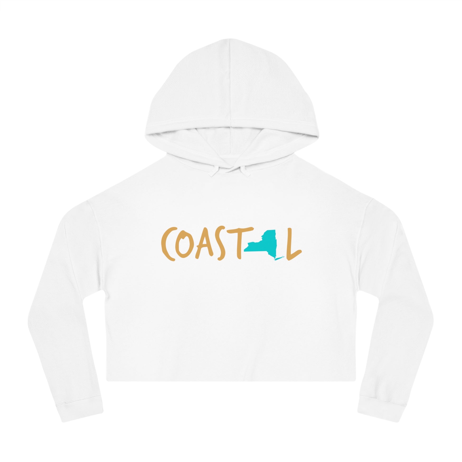 Coastal New York Sand & Surf Vibes Women’s Cropped Hoodie