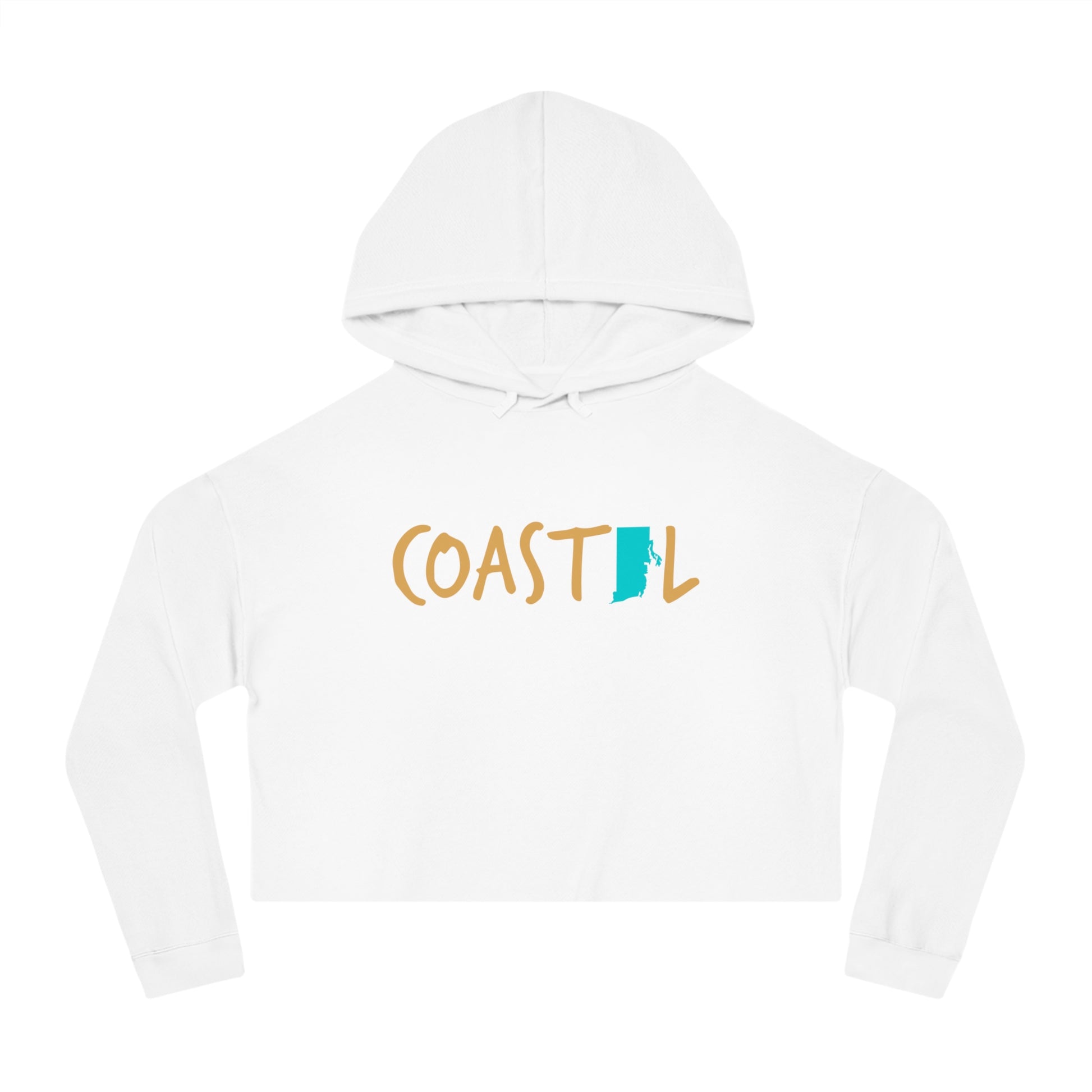 Coastal Rhode Island Sand & Surf Vibes Women’s Cropped Hoodie