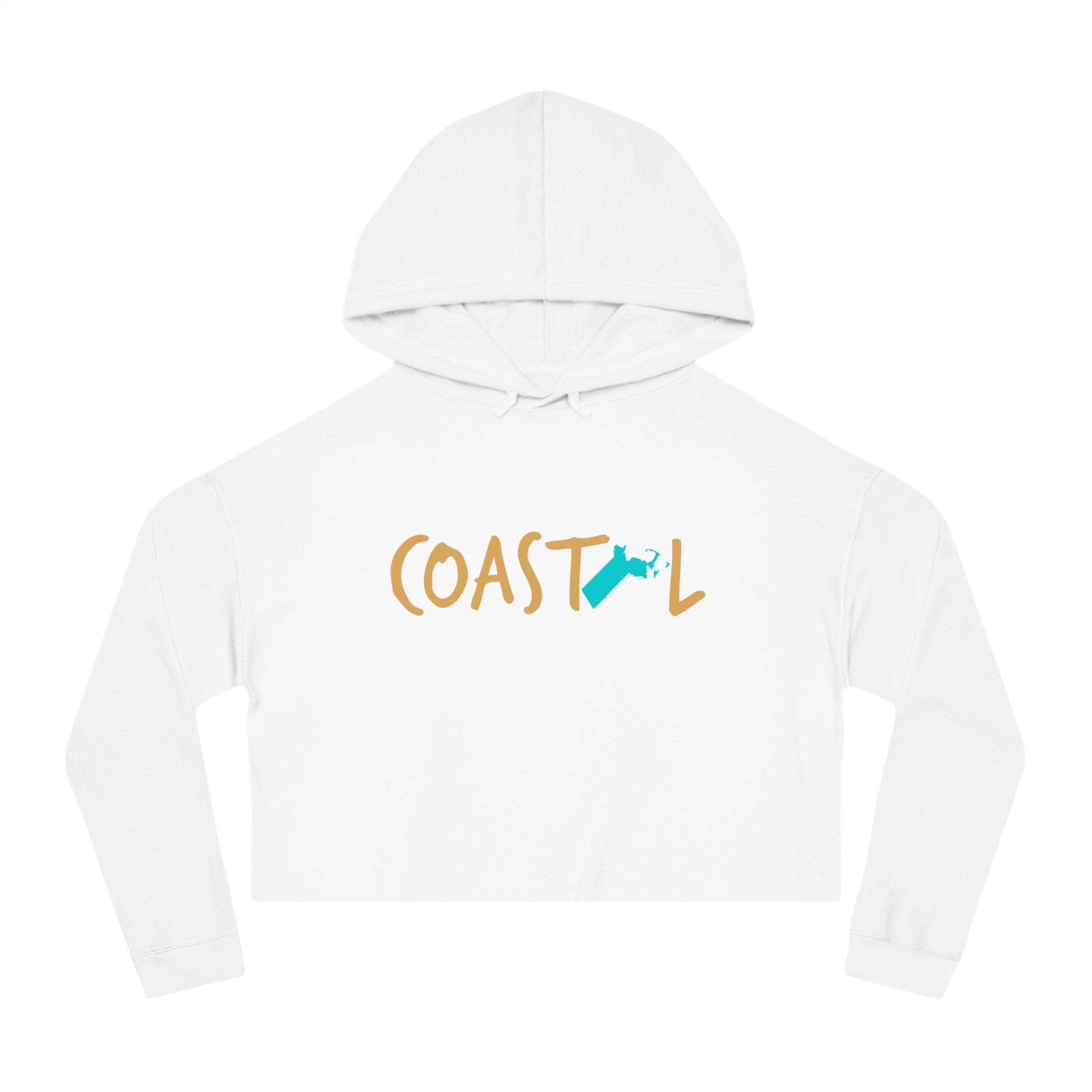 Coastal Massachusetts Sand & Surf Vibes Women’s Cropped Hoodie