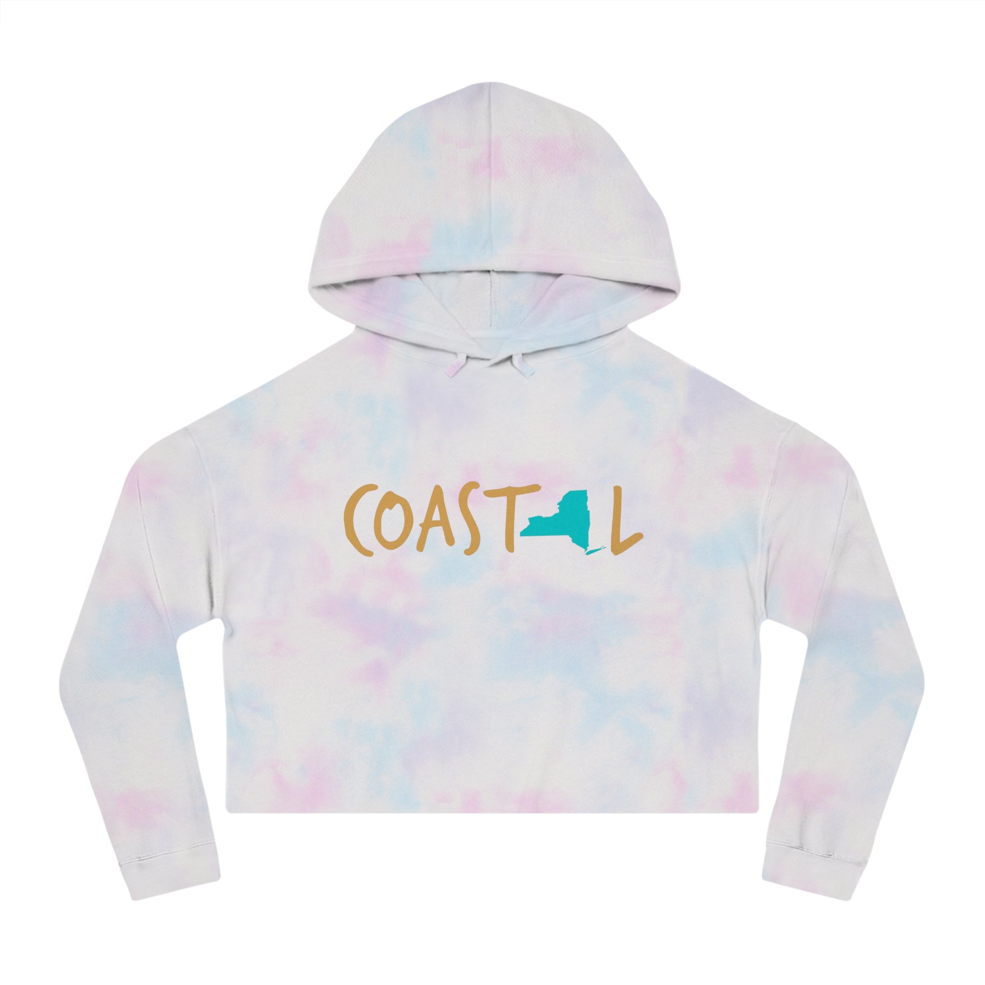 Coastal New York Sand & Surf Vibes Women’s Cropped Hoodie