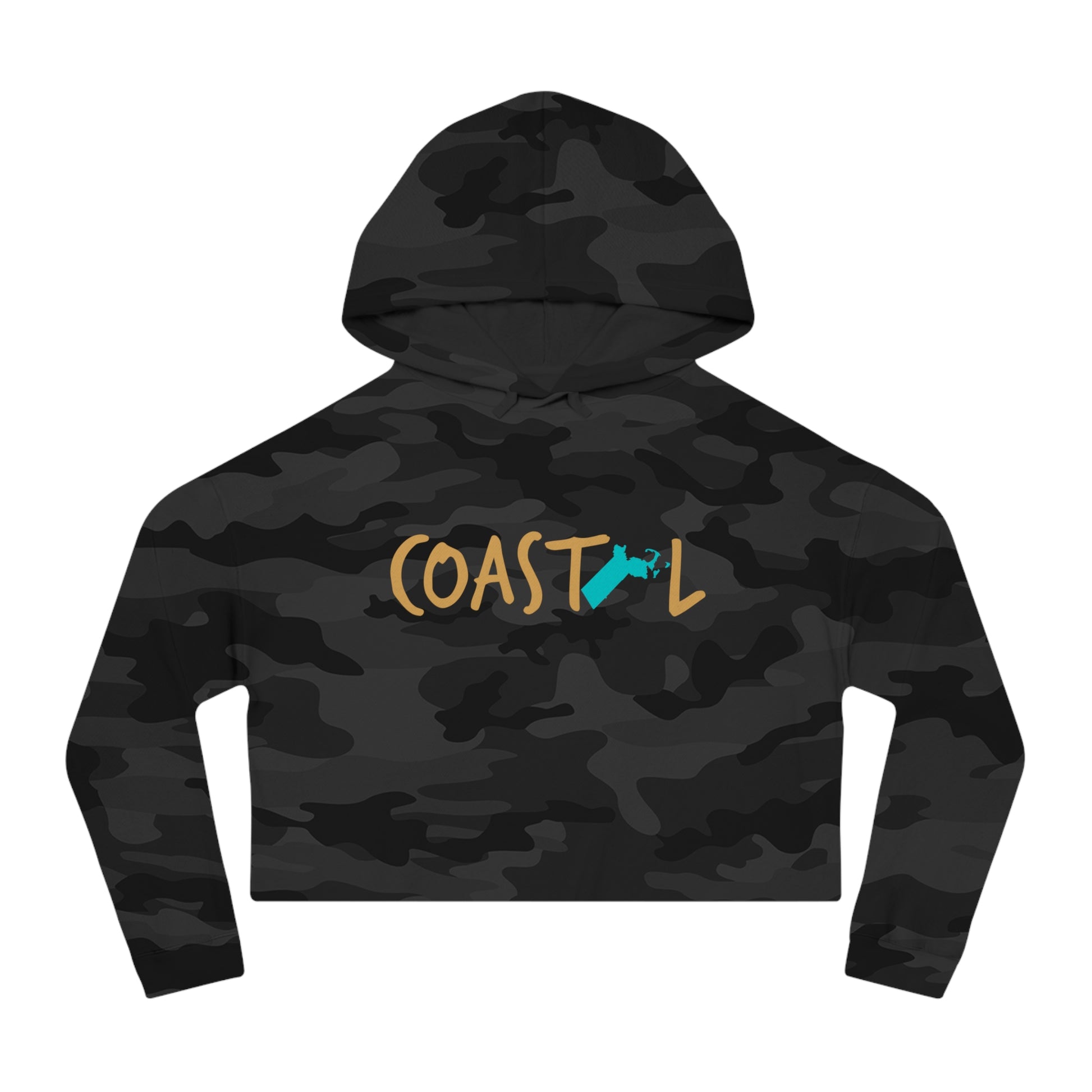 Coastal Massachusetts Sand & Surf Vibes Women’s Cropped Hoodie