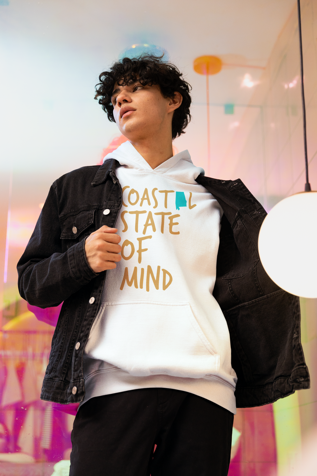Coastal State of Mind Alabama Sunset Gold Unisex Hoodie