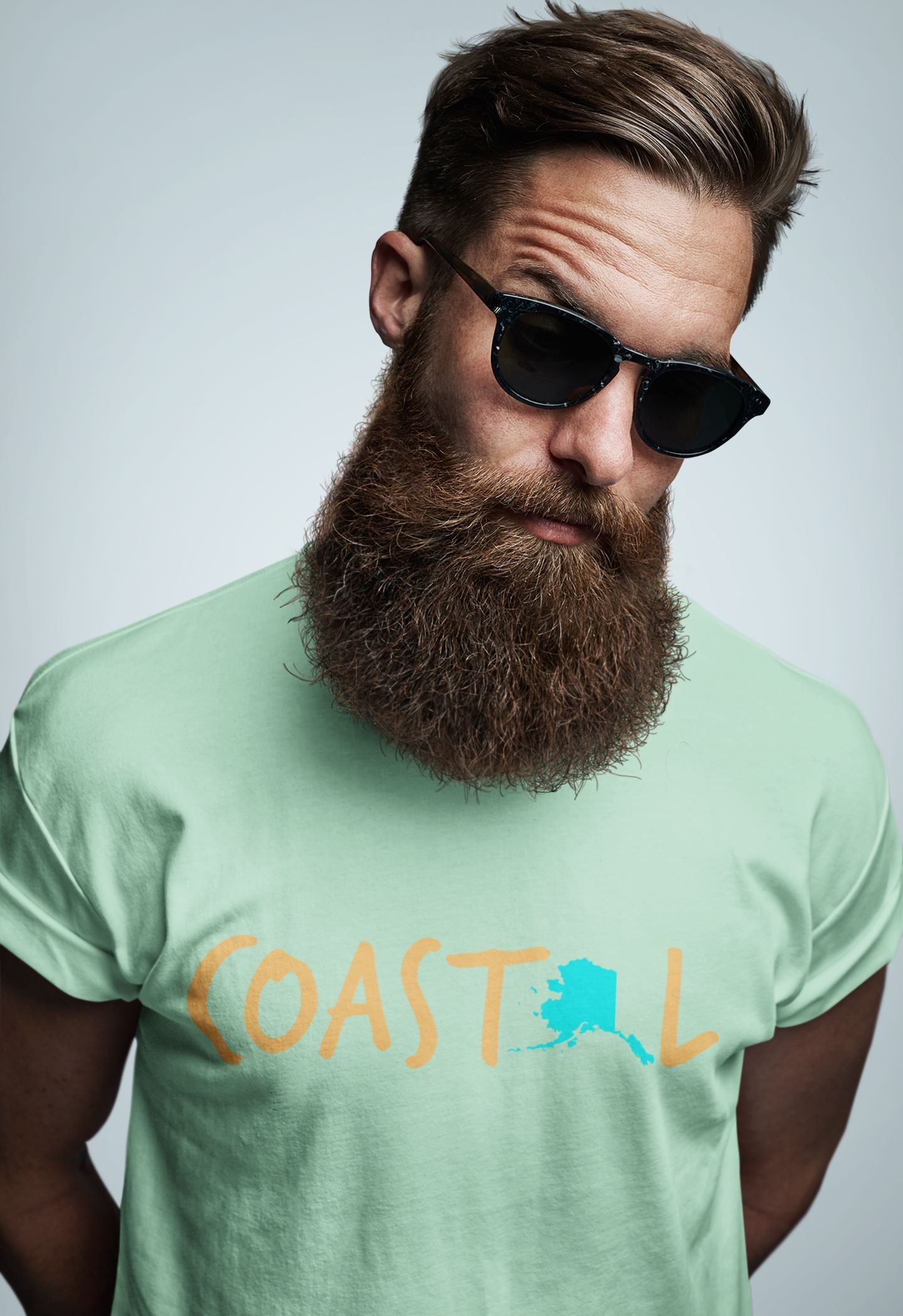 Coastal Alaska Sunset Gold Unisex Jersey Tee