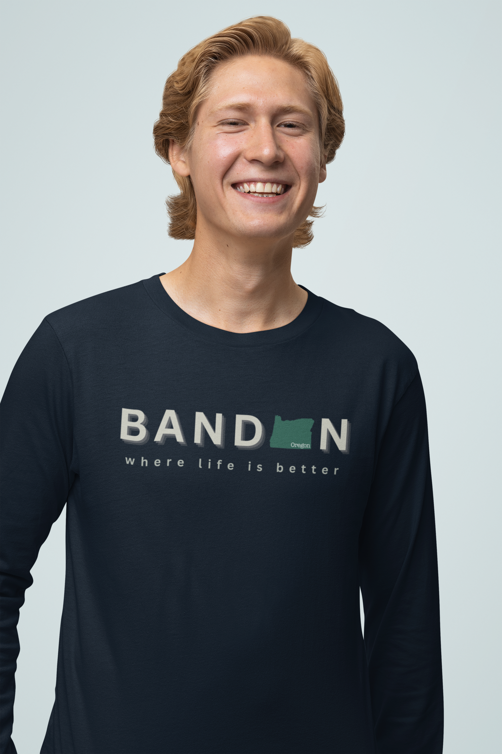 Bandon ~Where Life is Better Men's Super Soft Long Sleeve