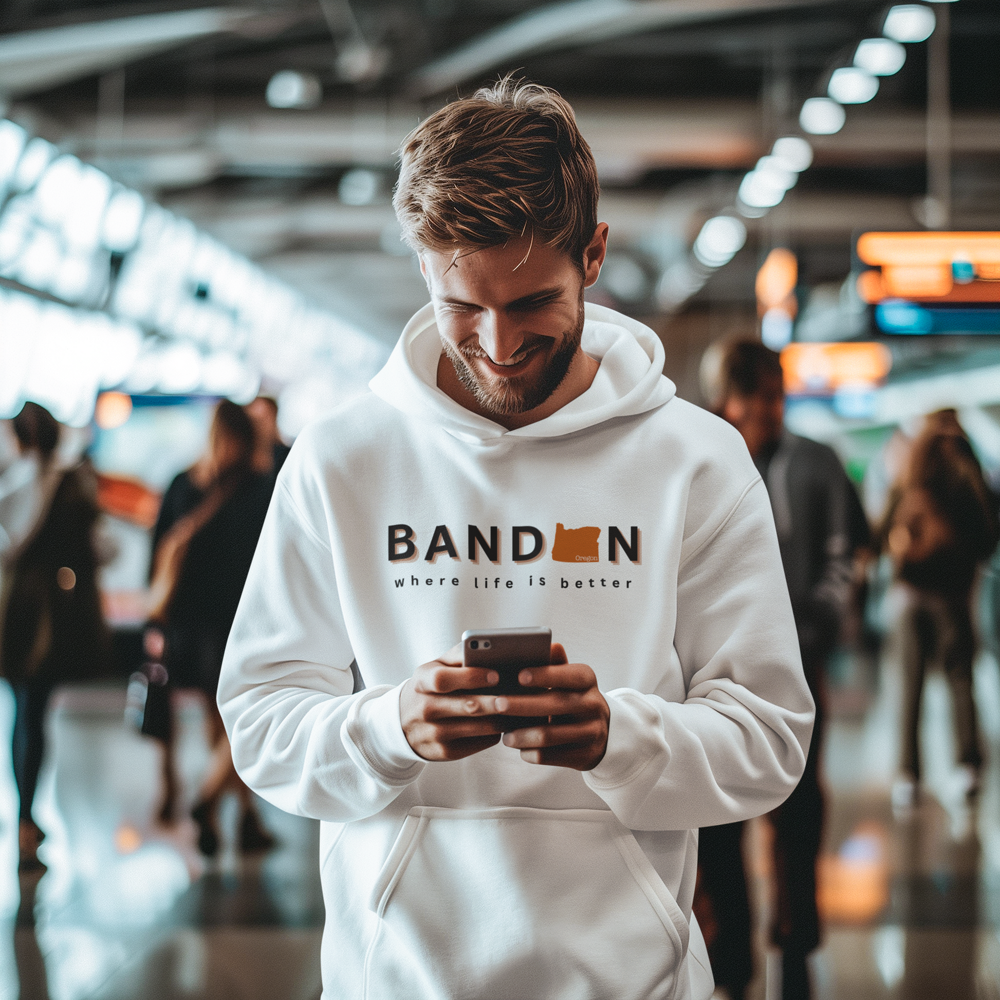 Bandon ~Where Life is Better Men's Beachcomber Hoodie