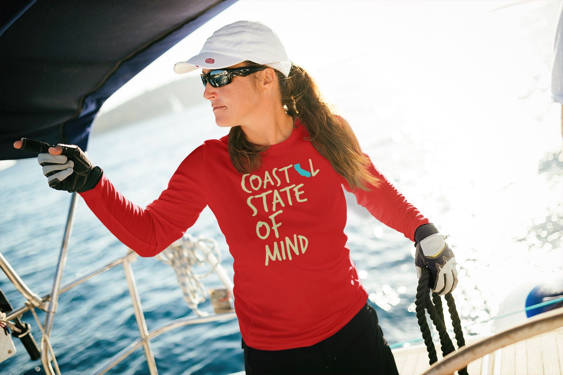 Coastal State of Mind California Beachfront Long Sleeve Unisex Tee