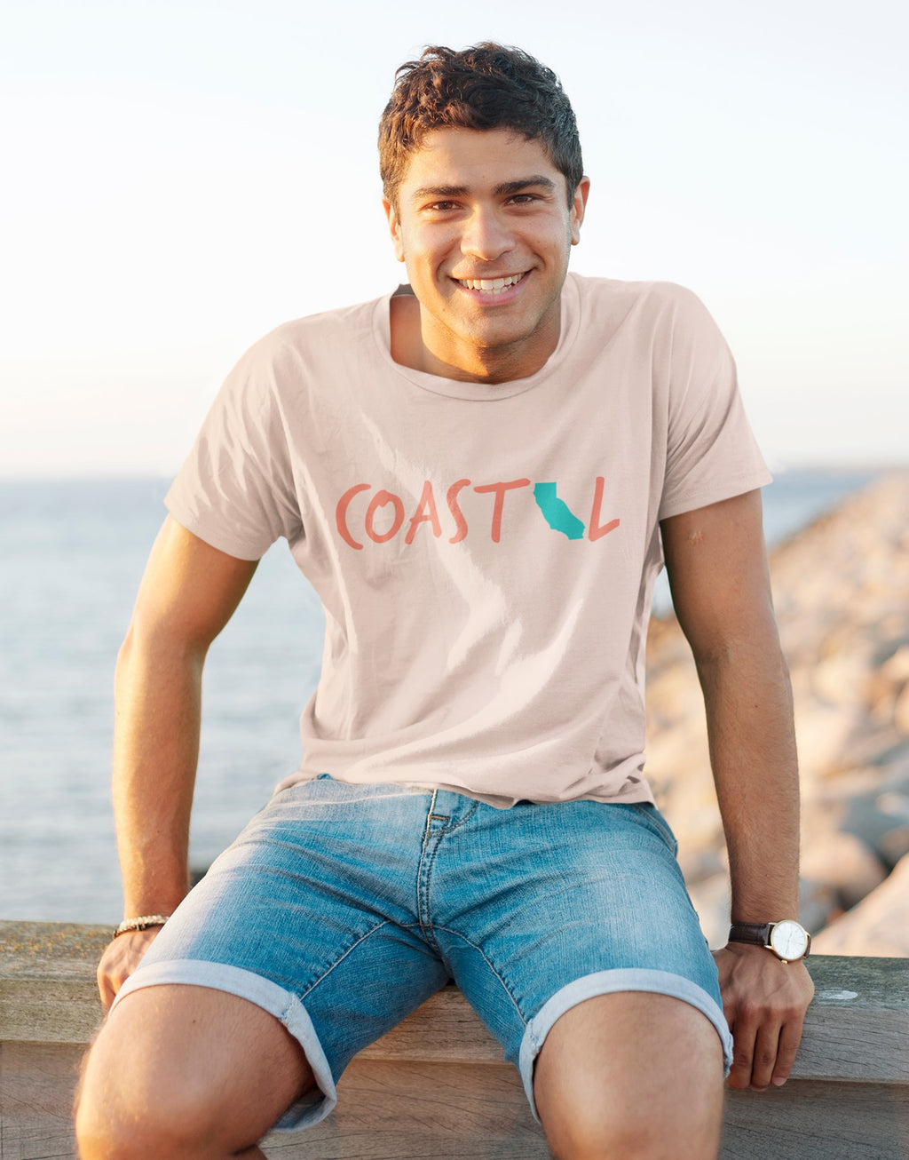 Coastal California Sunset Red Unisex Jersey Tee