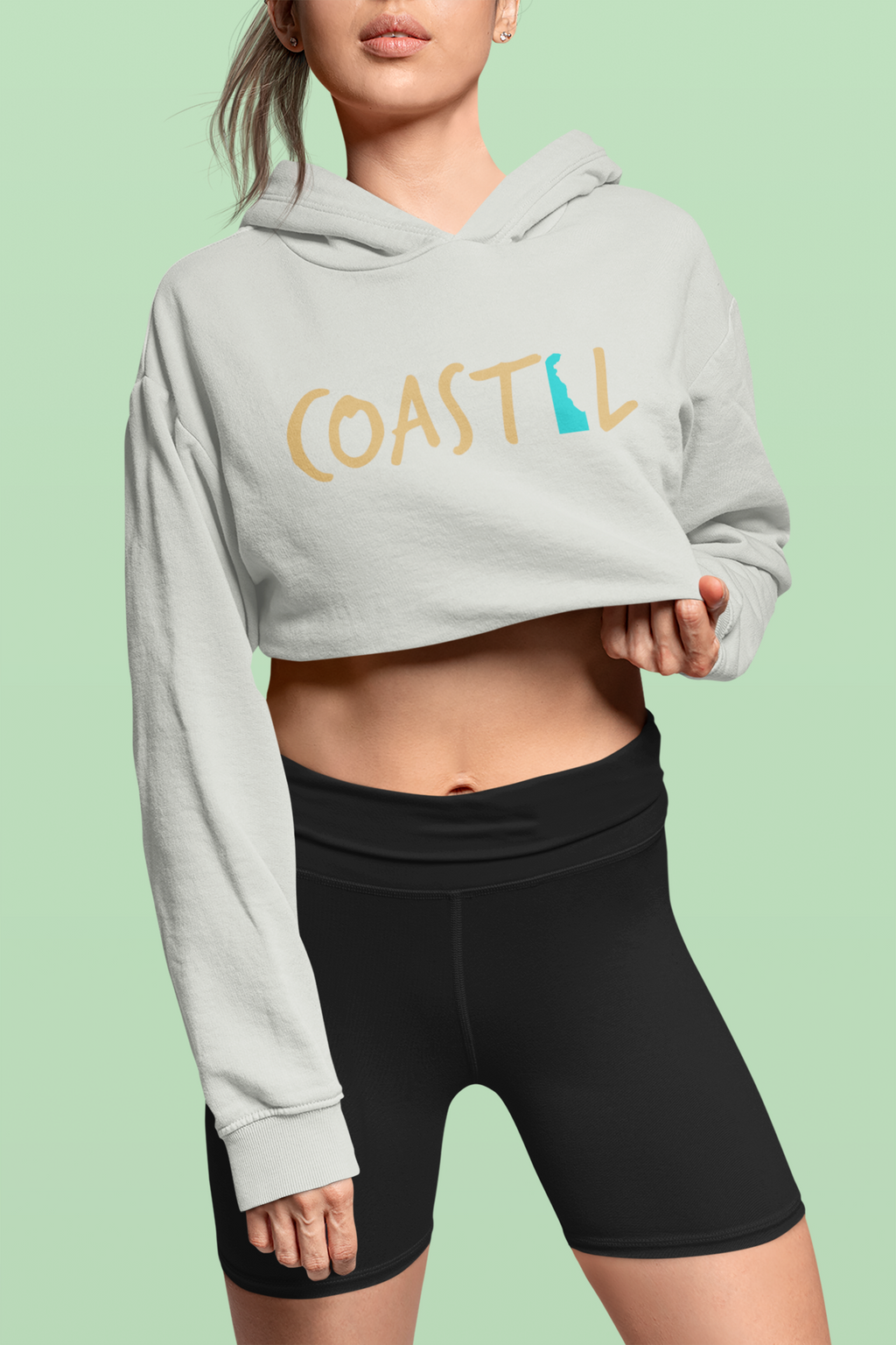 Coastal Delaware Sand & Surf Vibes Women’s Cropped Hoodie