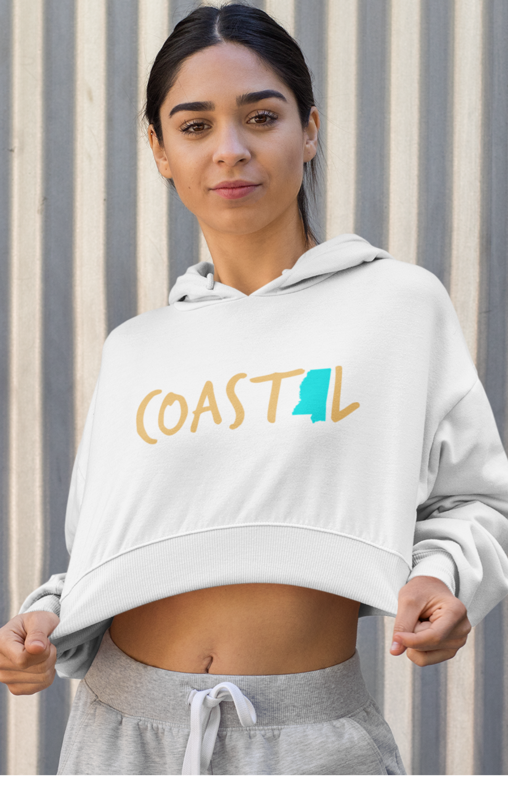 Coastal Mississippi Sand & Surf Vibes Women’s Cropped Hoodie