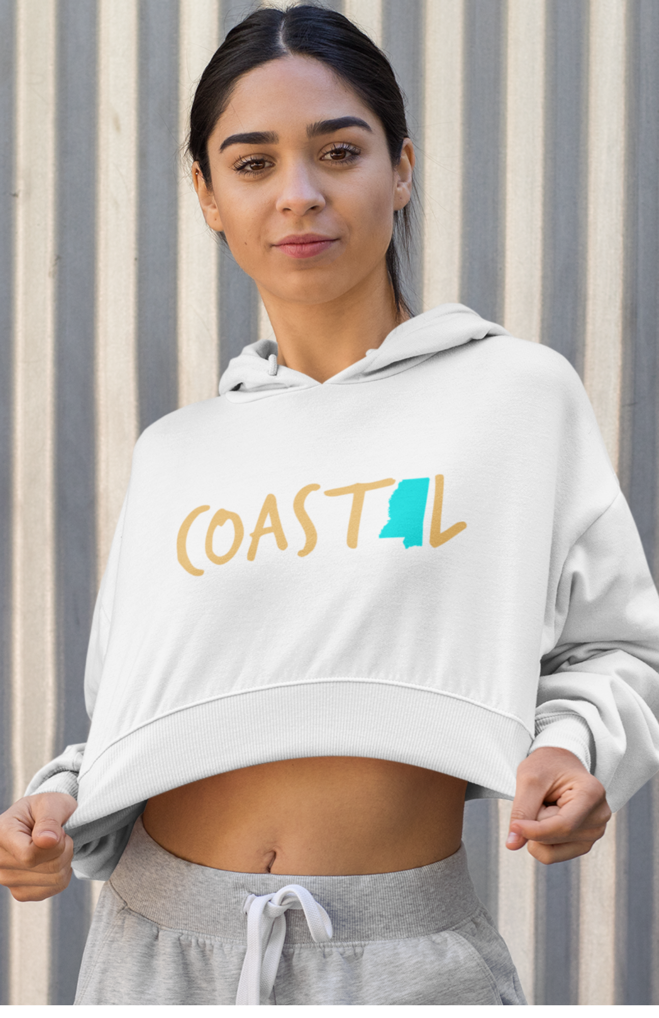 Coastal Mississippi Sand & Surf Vibes Women’s Cropped Hoodie