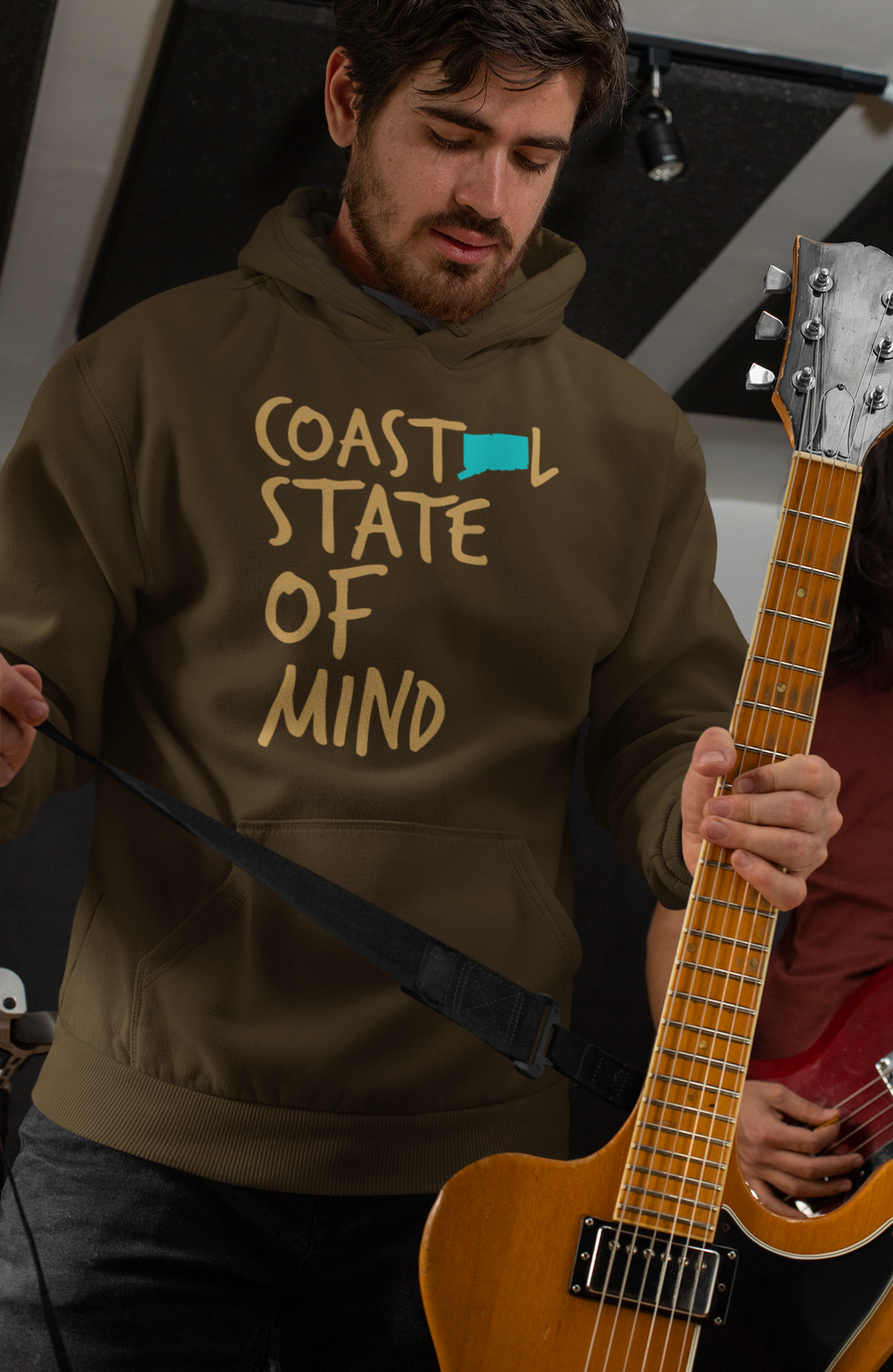Coastal State of Mind Connecticut Sunset Gold Unisex Hoodie