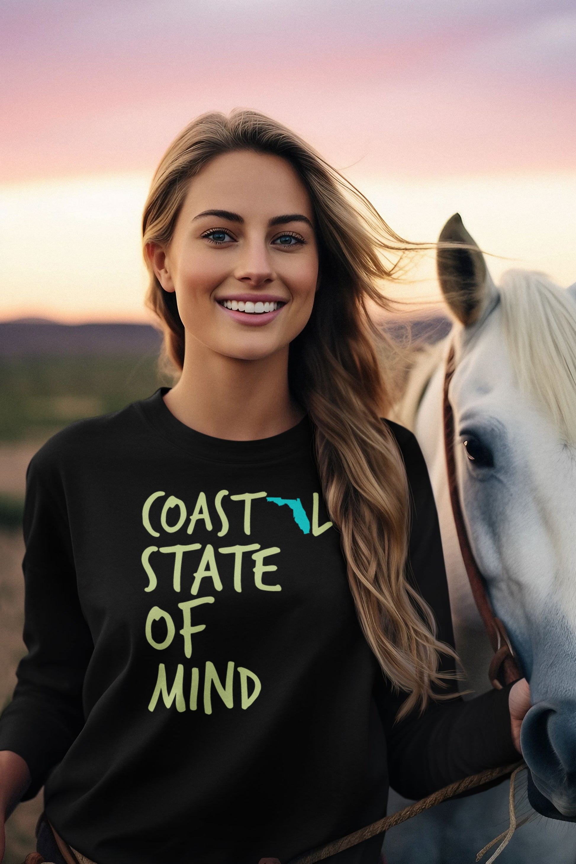 Coastal State of Mind Florida Beachfront Long Sleeve Unisex Tee