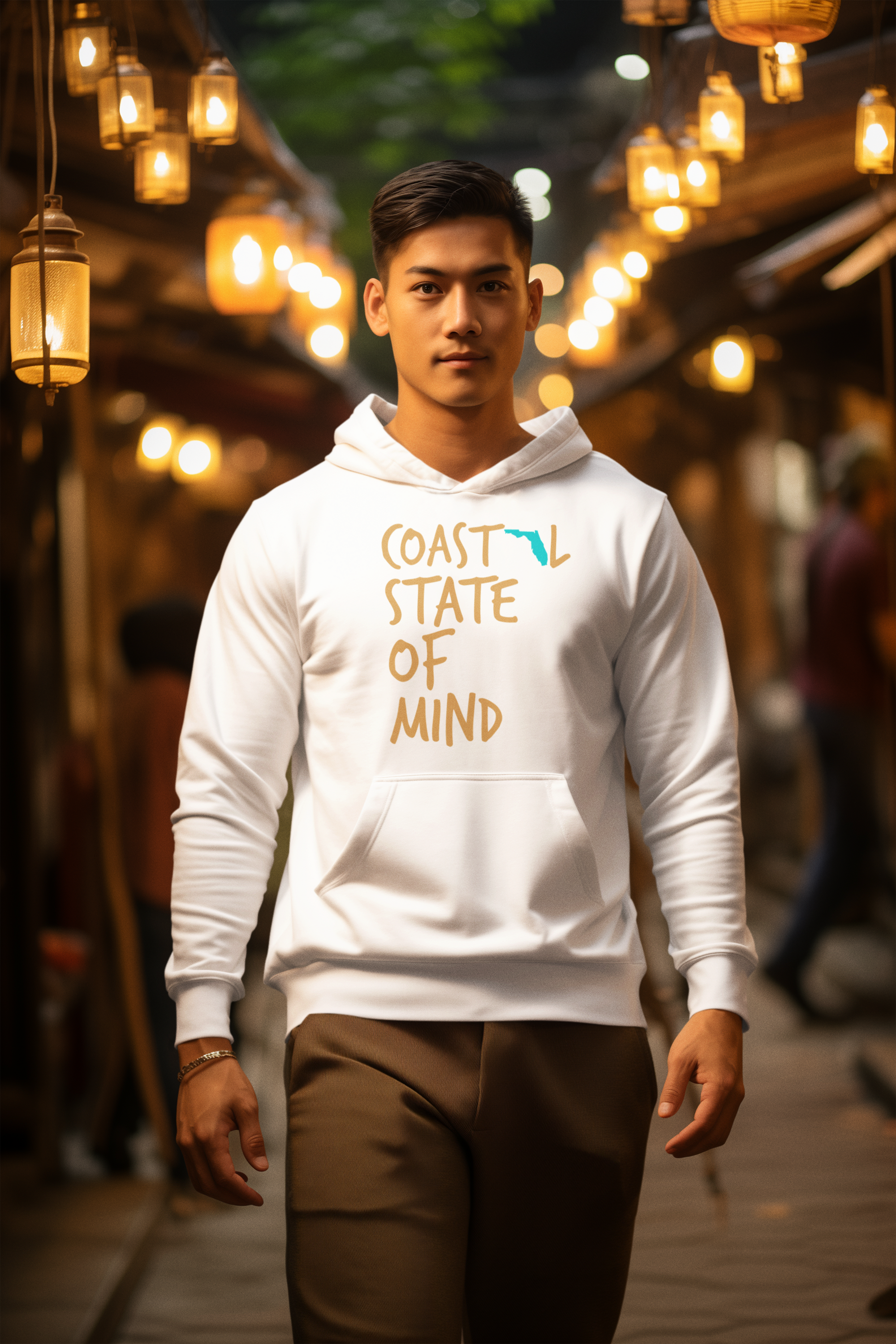 Coastal State of Mind Florida Sunset Gold Unisex Hoodie