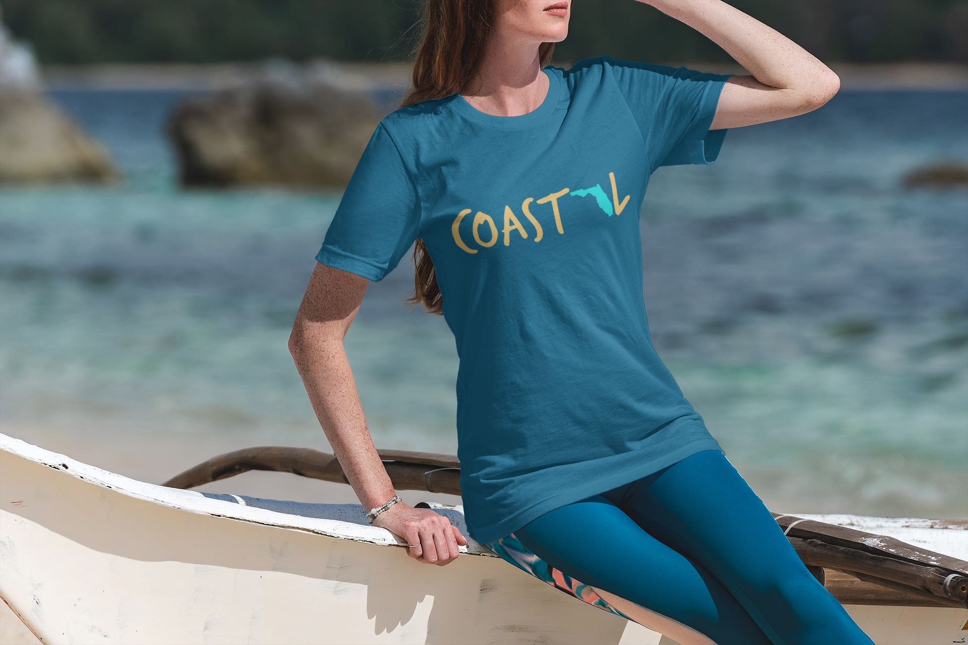 Coastal Florida Sunset Gold Unisex Jersey Tee