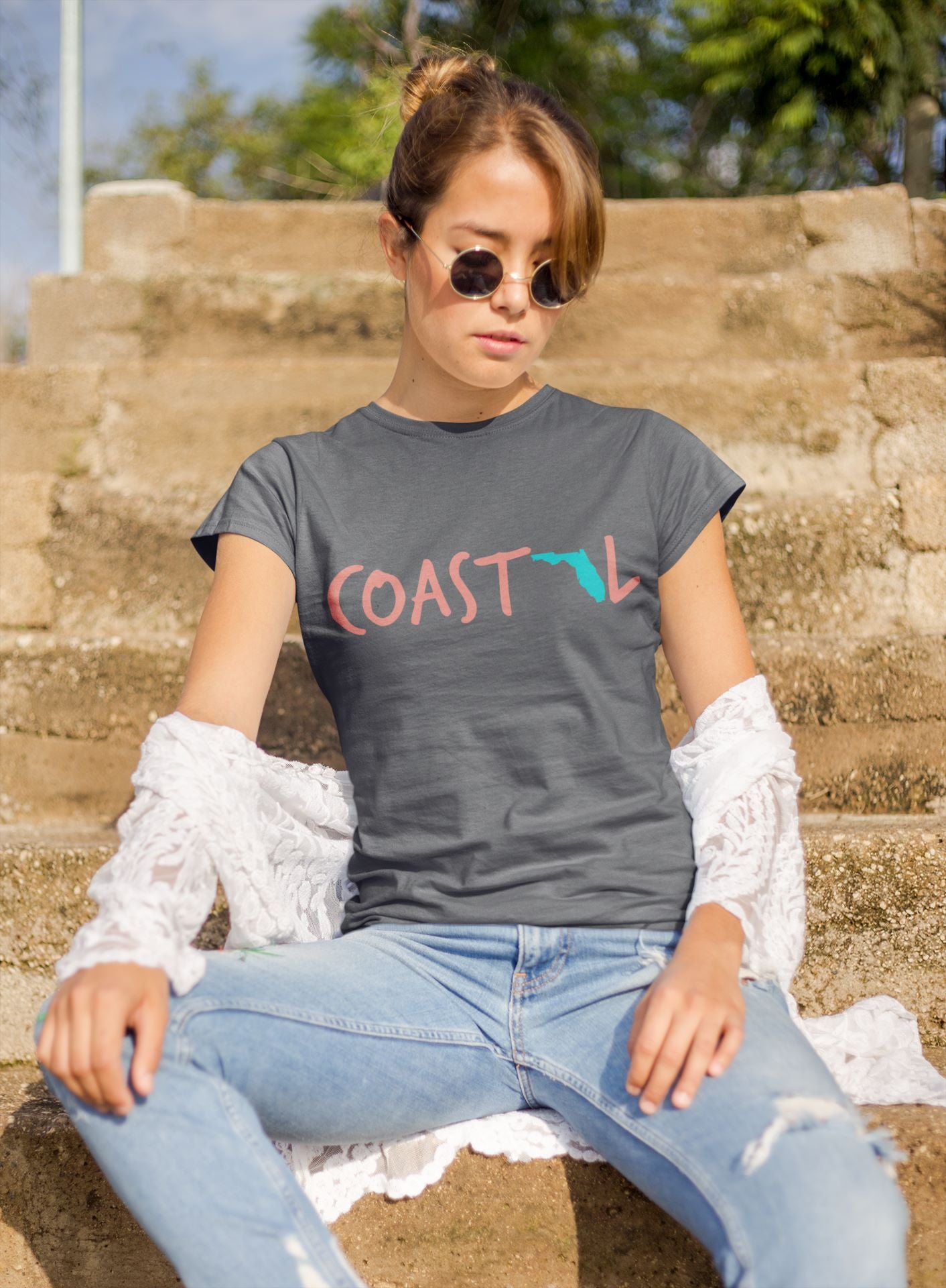 Coastal Florida Sunset Red Unisex Jersey Tee