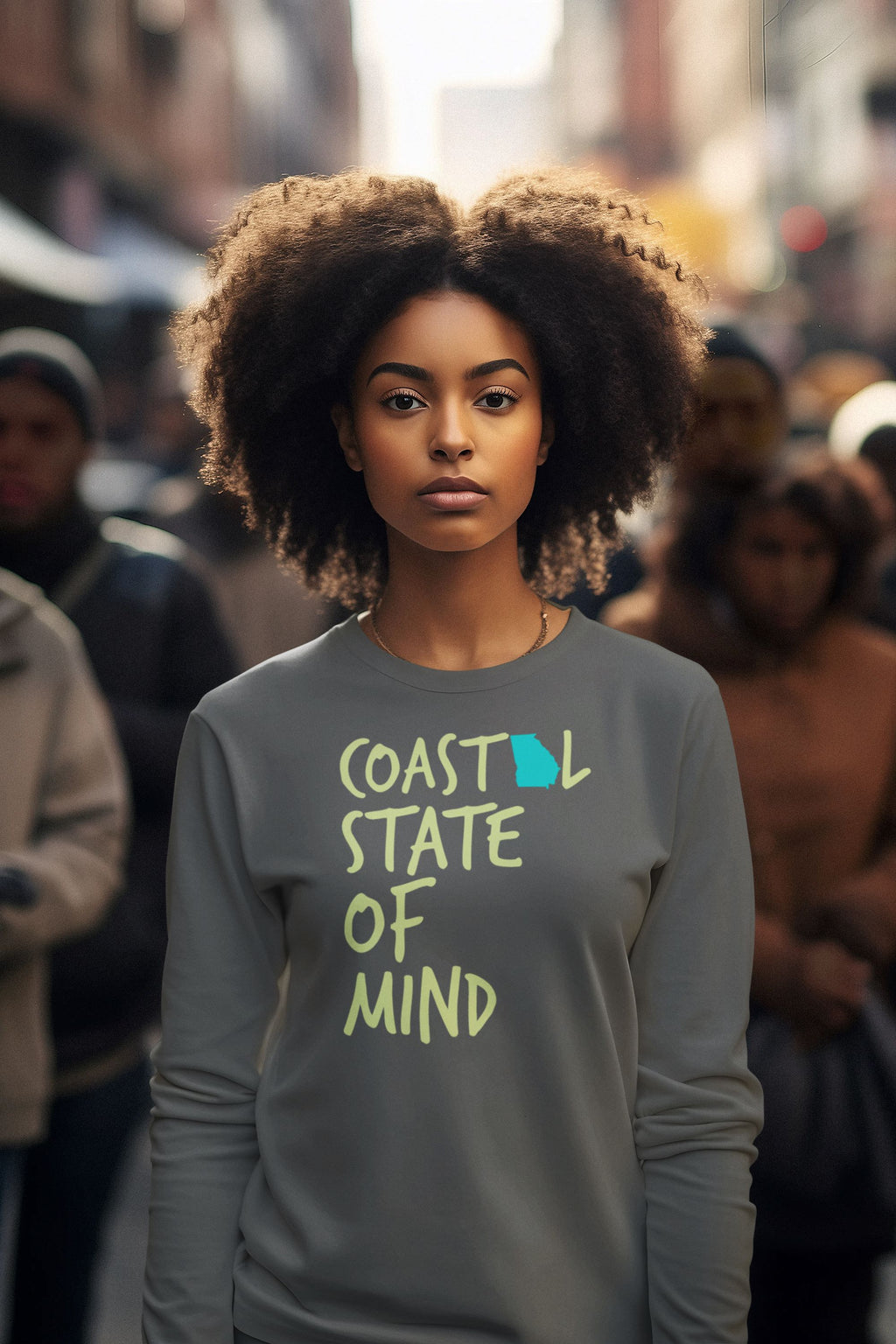Coastal State of Mind Georgia Beachfront Long Sleeve Unisex Tee