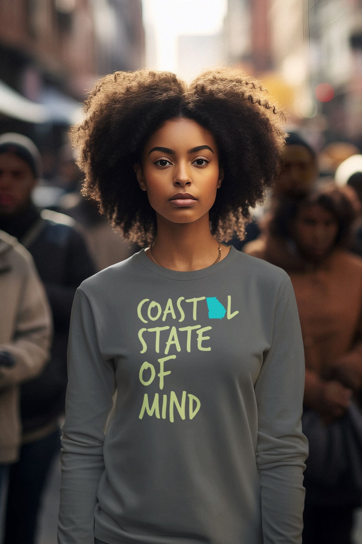 Coastal State of Mind Georgia Beachfront Long Sleeve Unisex Tee