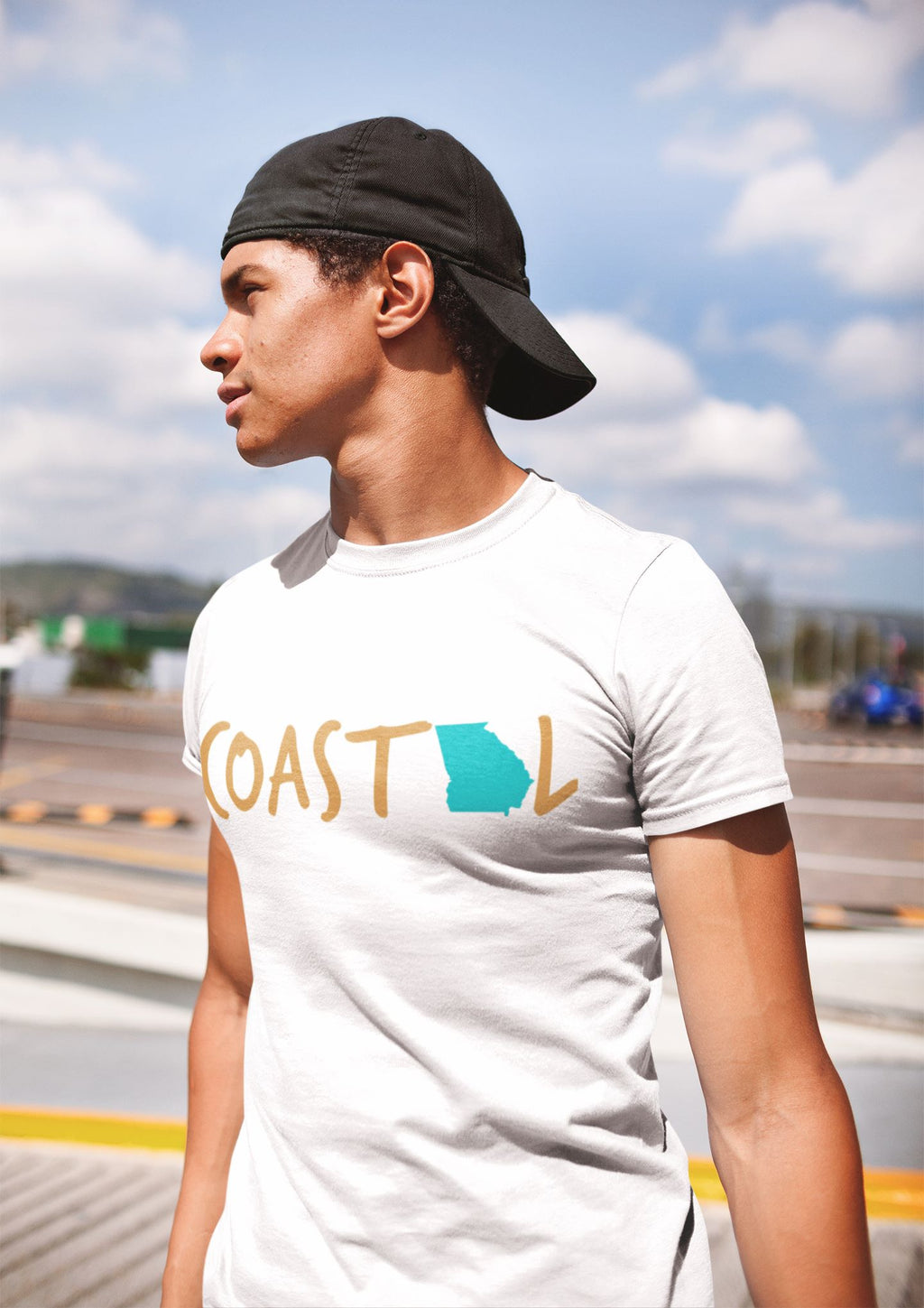 Coastal Georgia Sunset Gold Unisex Jersey Tee