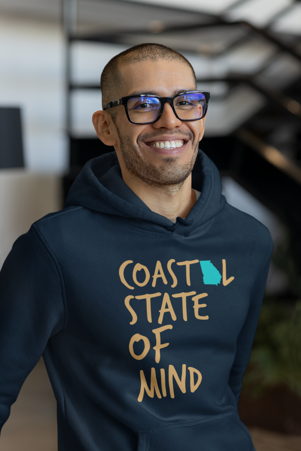Coastal State of Mind Georgia Sunset Gold Unisex Hoodie