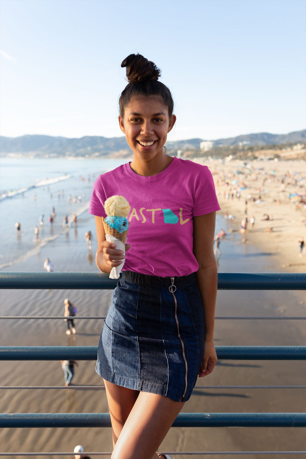 Coastal Georgia Sunset Gold Unisex Jersey Tee