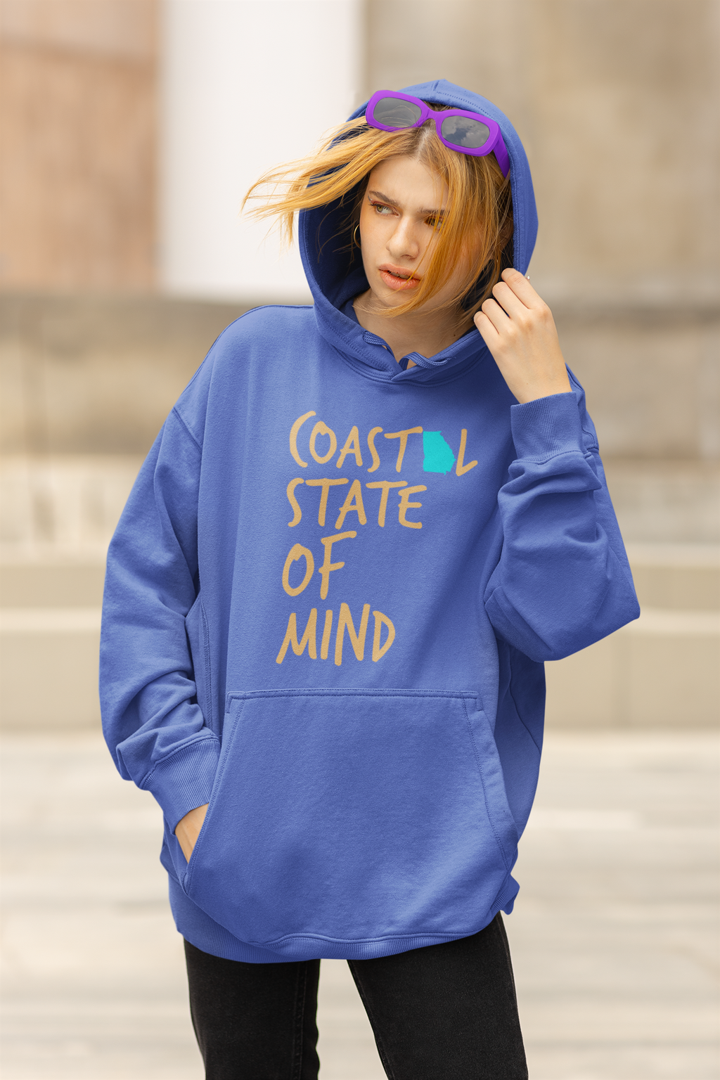 Coastal State of Mind Georgia Sunset Gold Unisex Hoodie