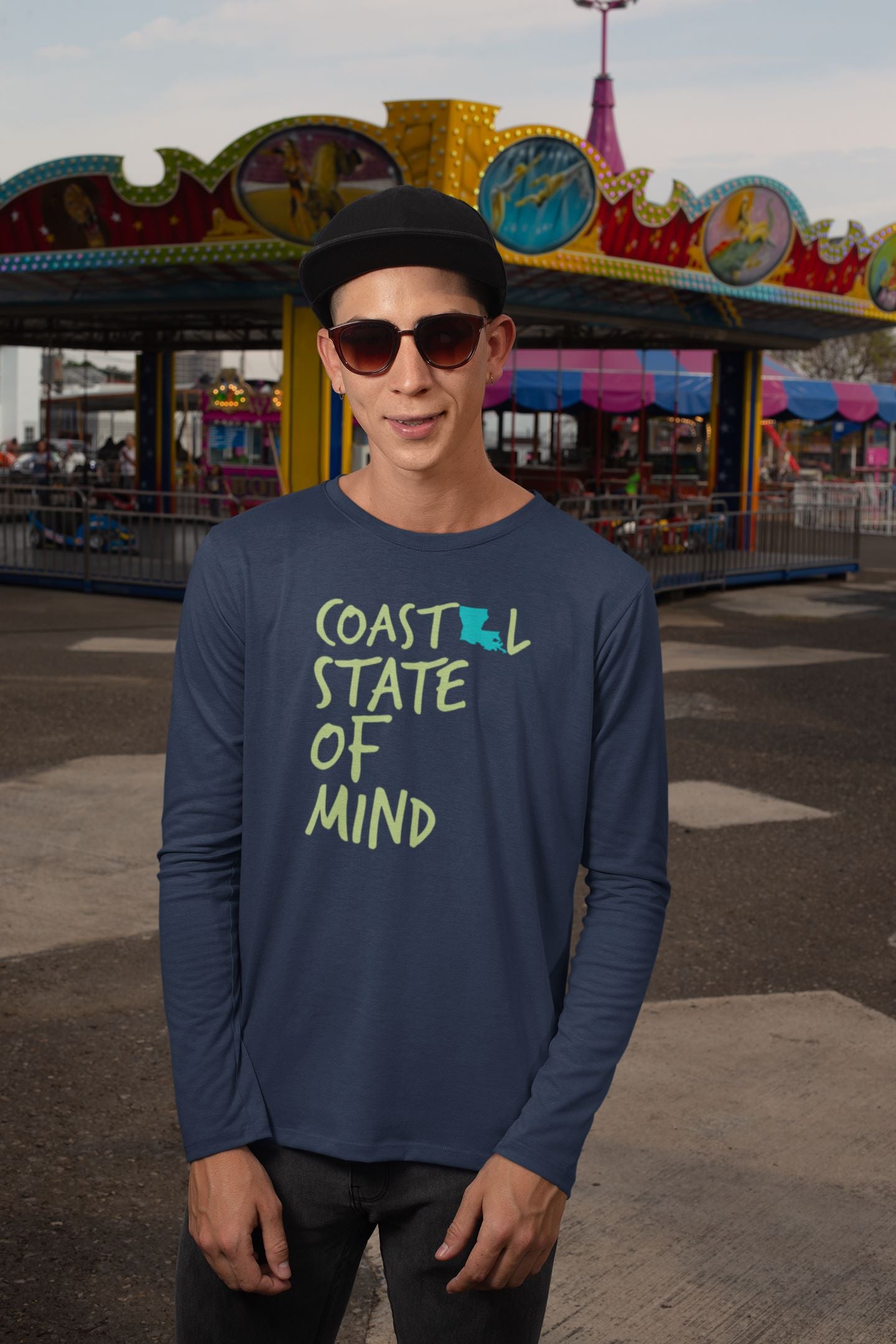 Coastal State of Mind Louisiana Beachfront Long Sleeve Unisex Tee