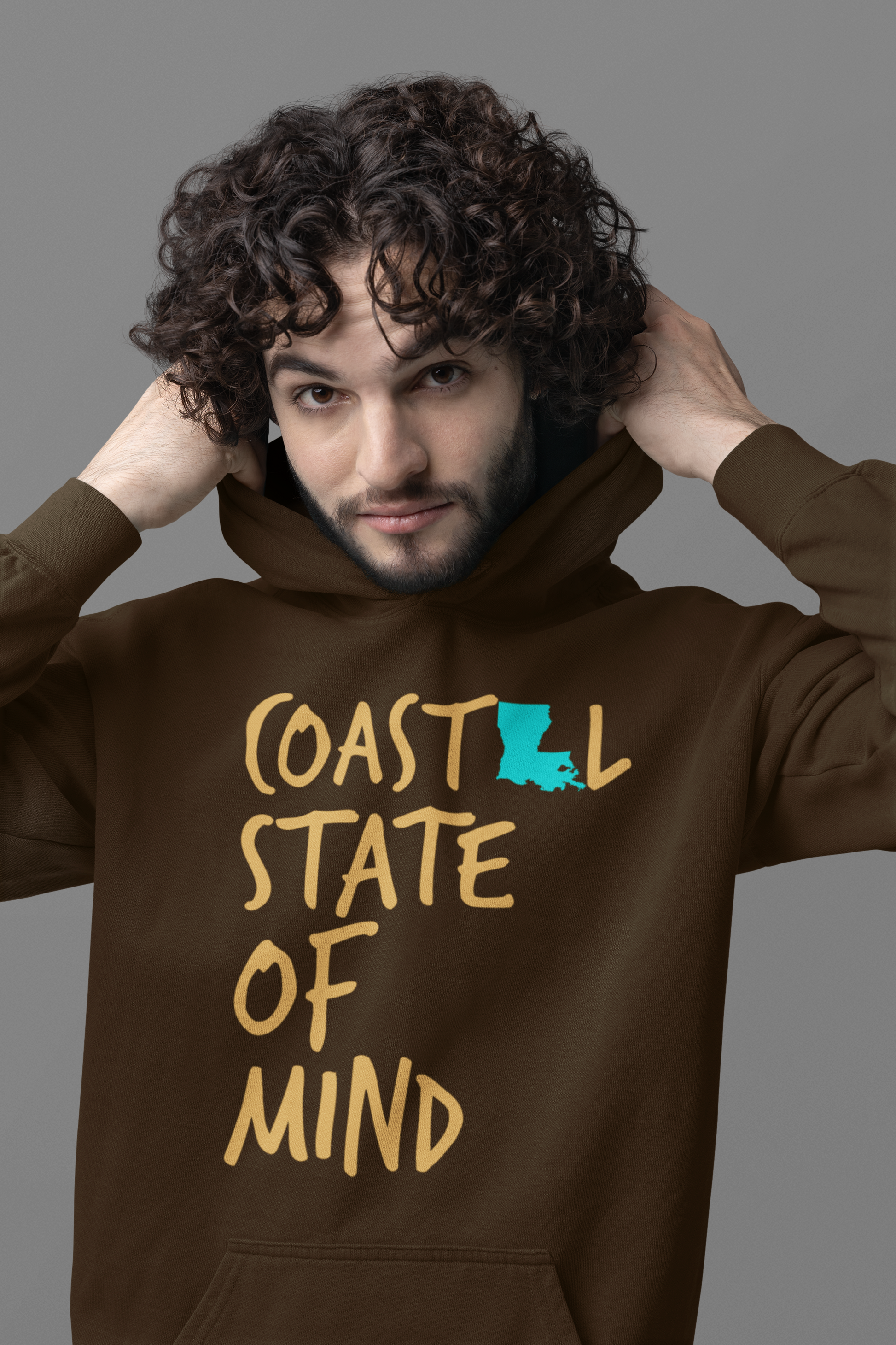 Costal State of Mind Louisiana Sunset Gold Unisex Hoodie