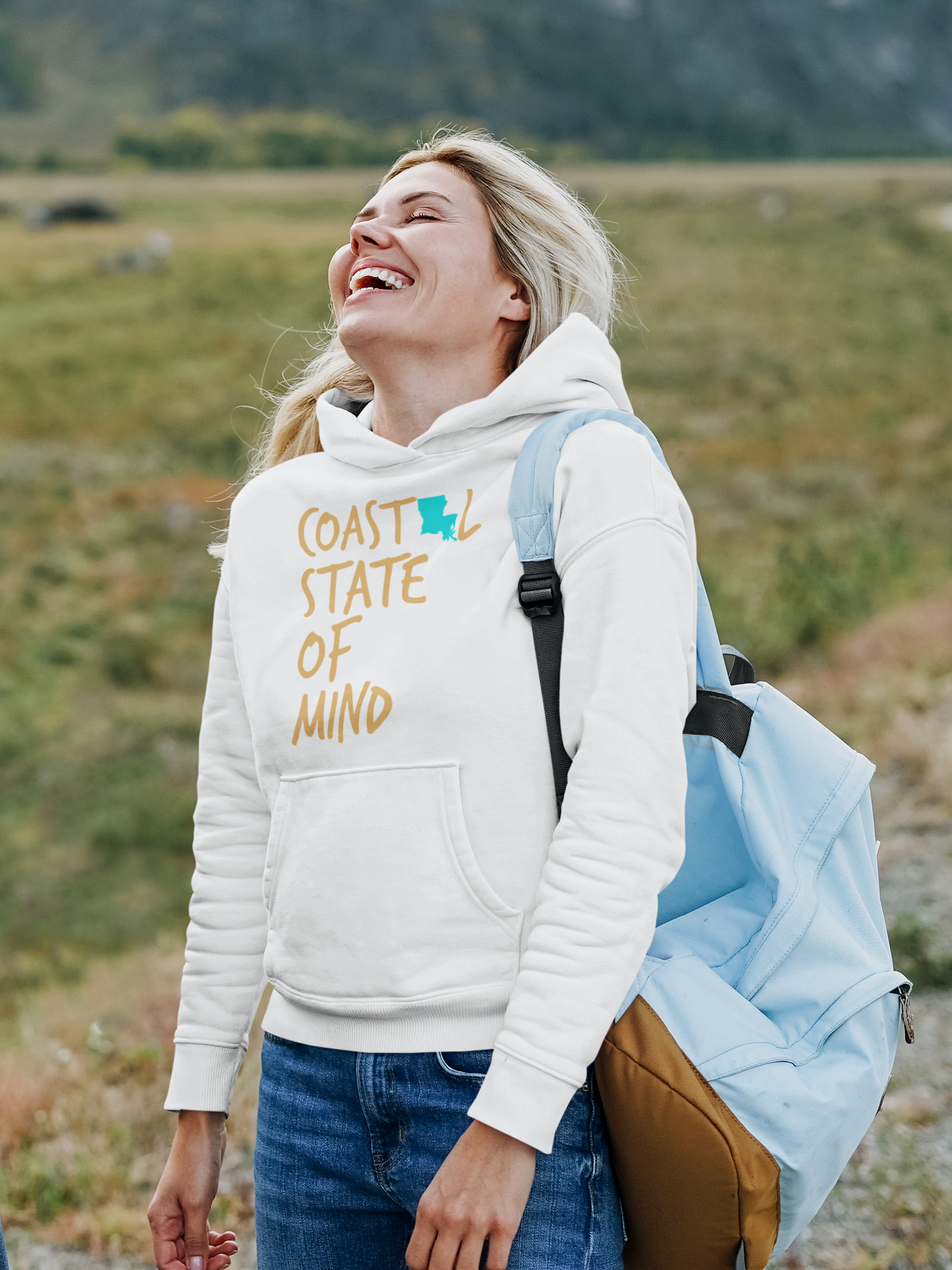 Costal State of Mind Louisiana Sunset Gold Unisex Hoodie