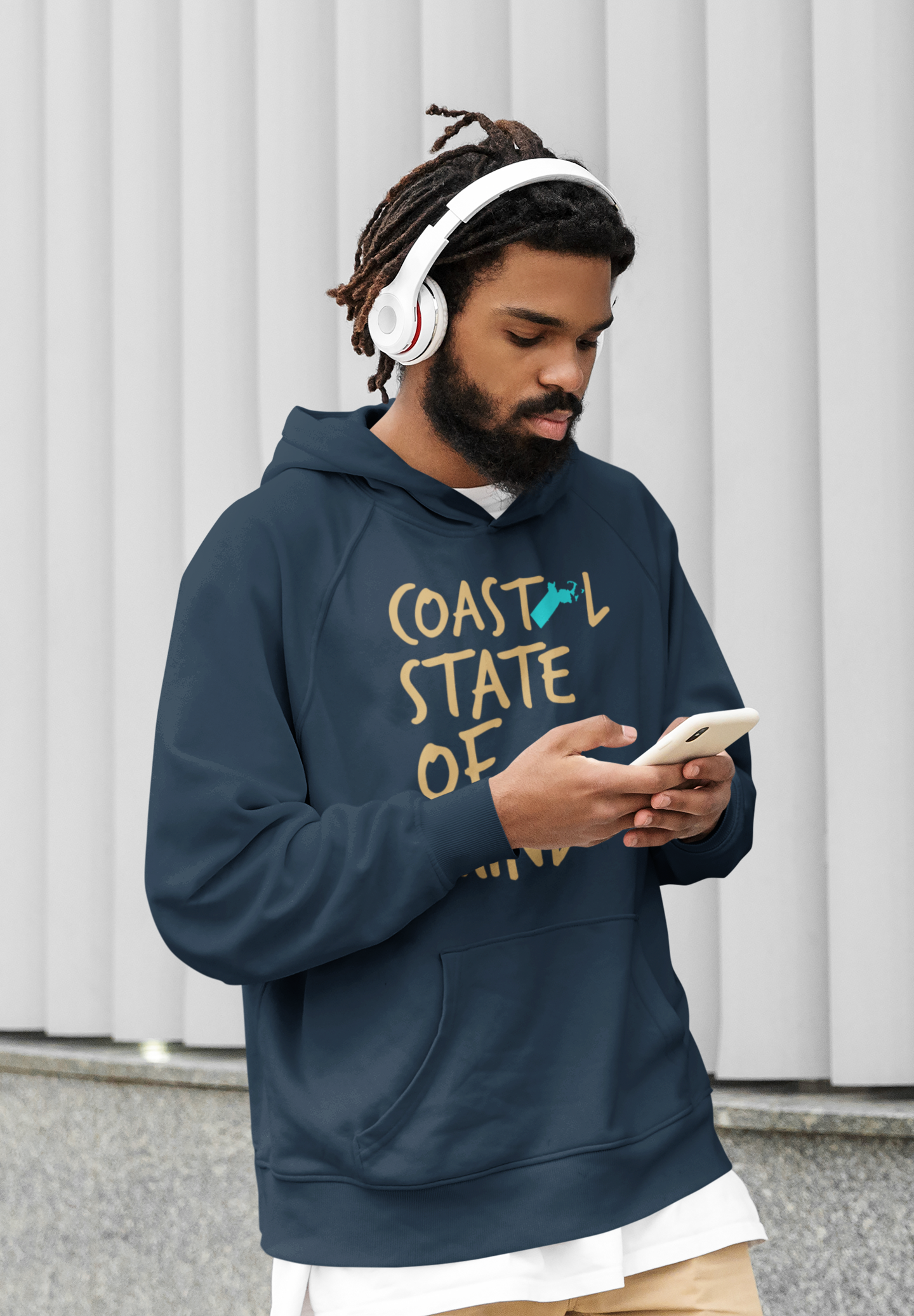 Coastal State of Mind Massachusetts Sunset Gold Unisex Hoodie
