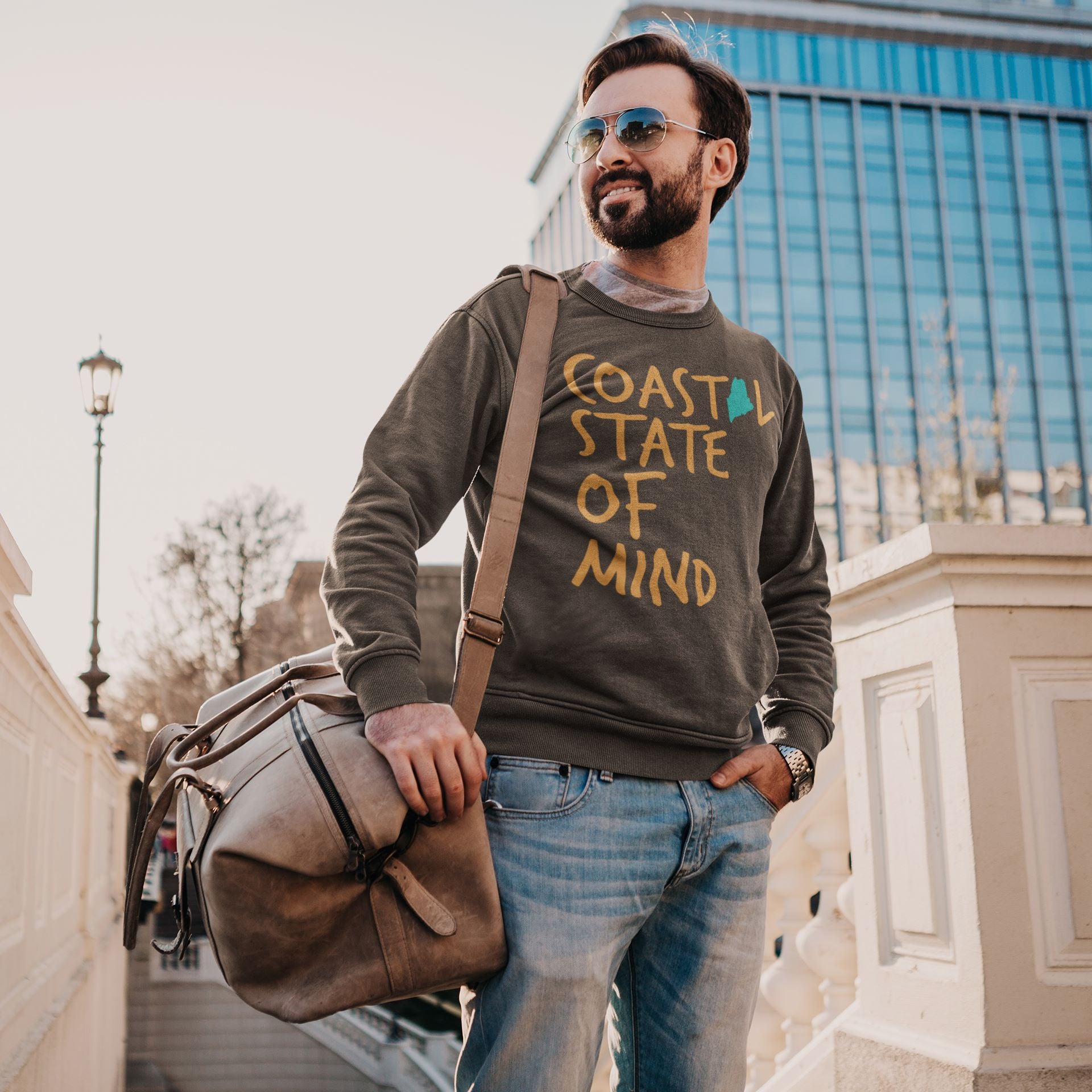 Coastal State of Mind Maine Driftwood Unisex Sweatshirt