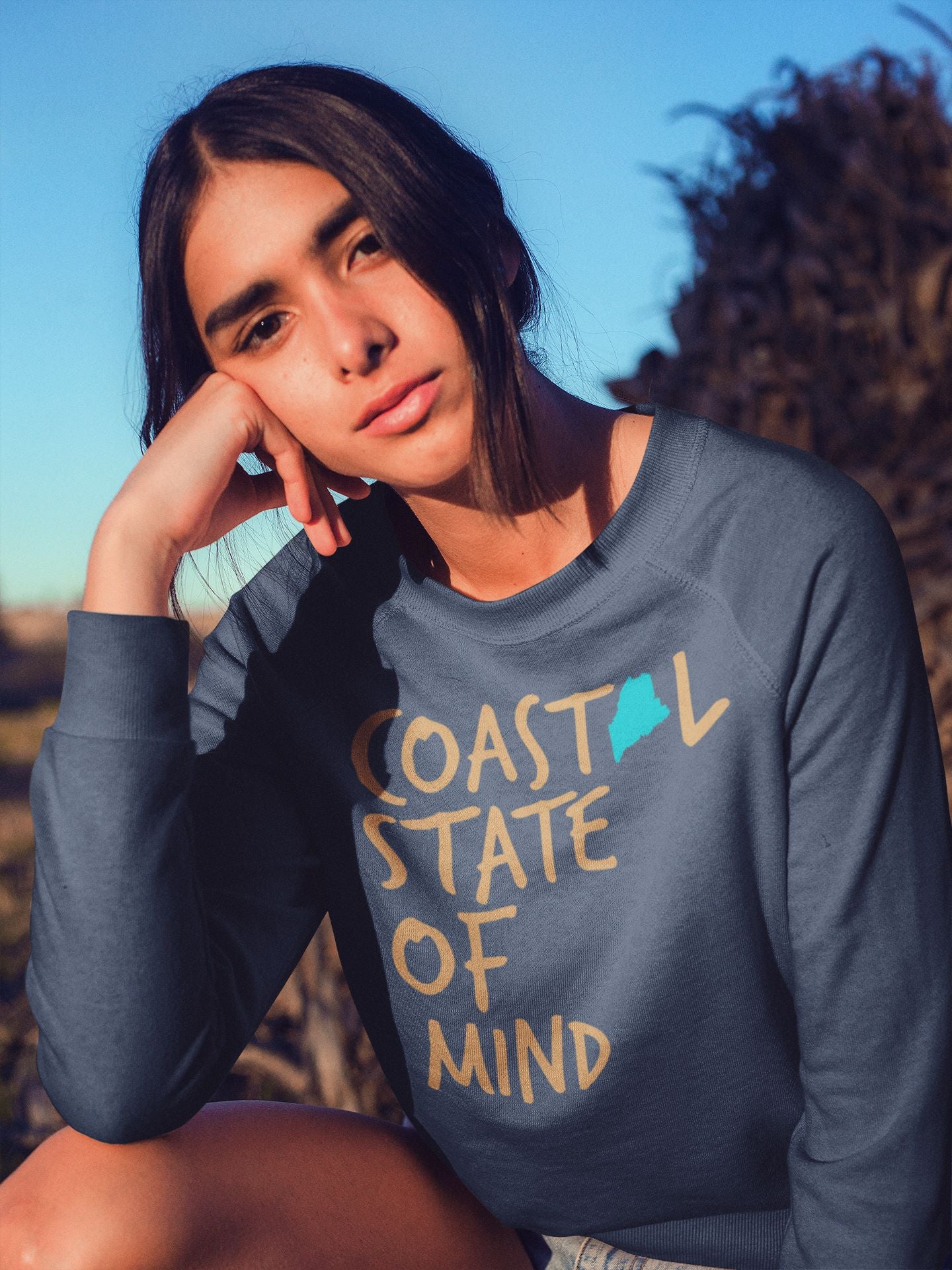 Coastal State of Mind Maine Driftwood Unisex Sweatshirt