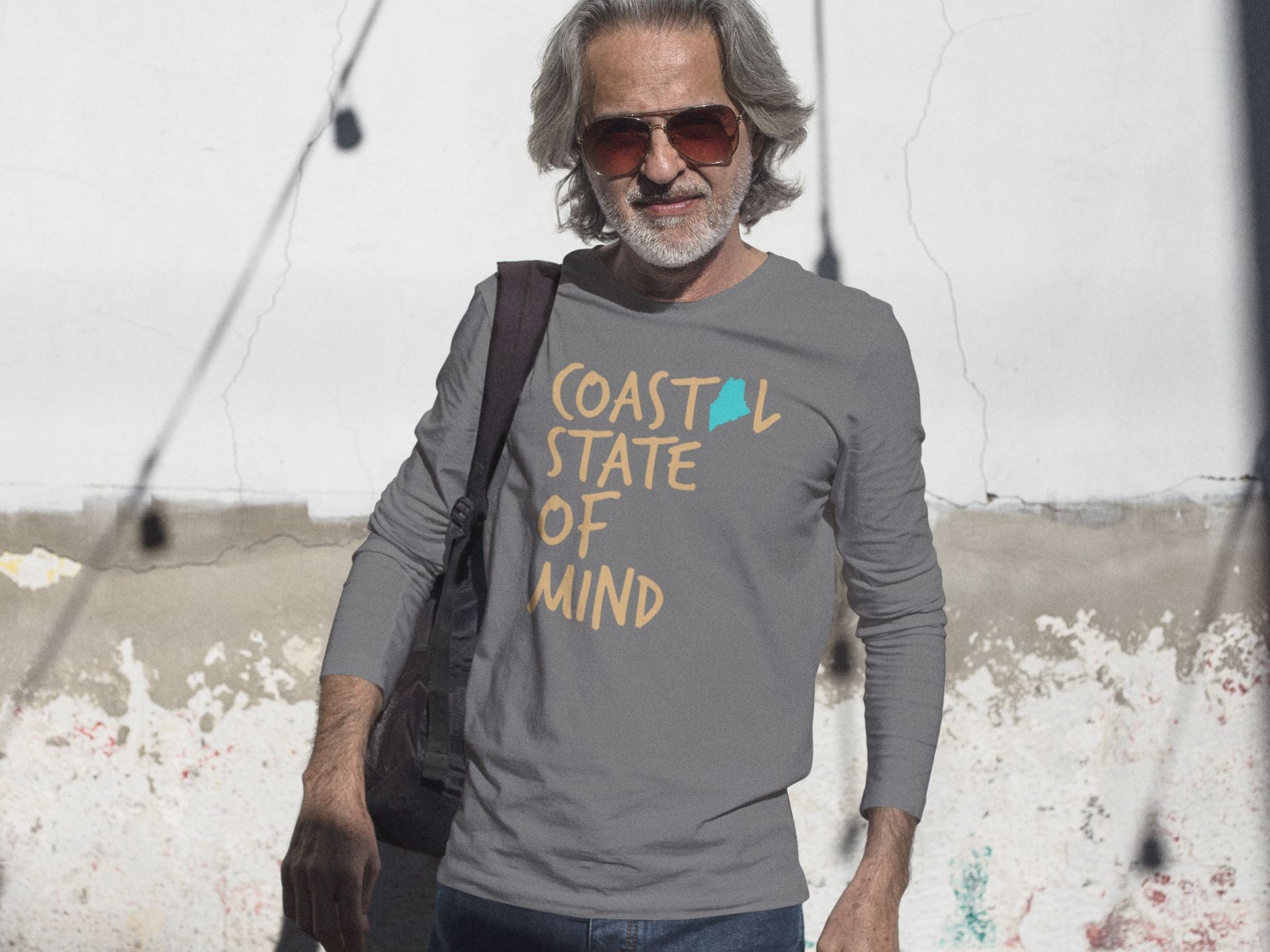 Coastal State of Mind Maine Beachfront Long Sleeve Unisex Tee