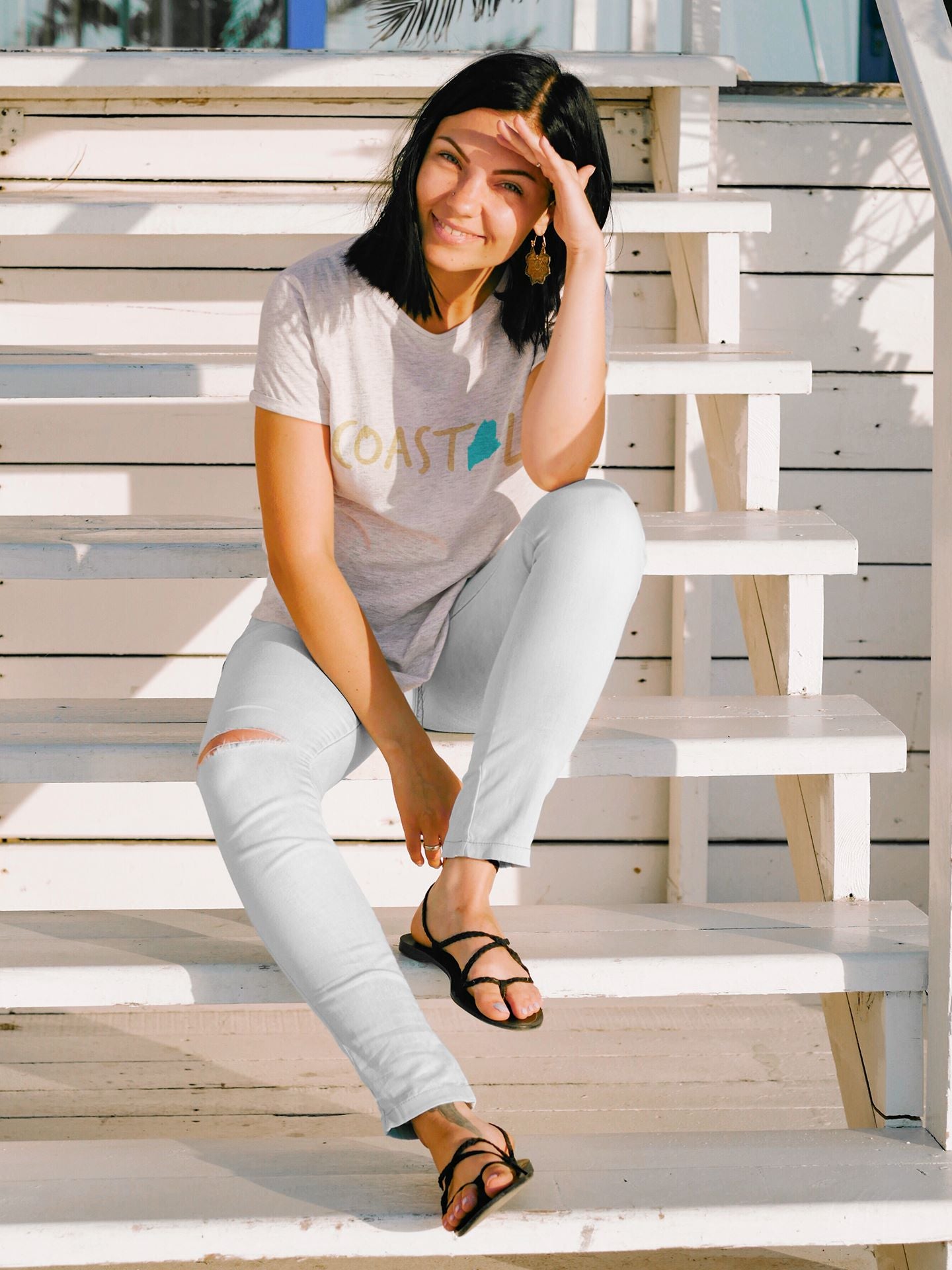 Coastal Maine Sunset Gold Unisex Jersey Tee