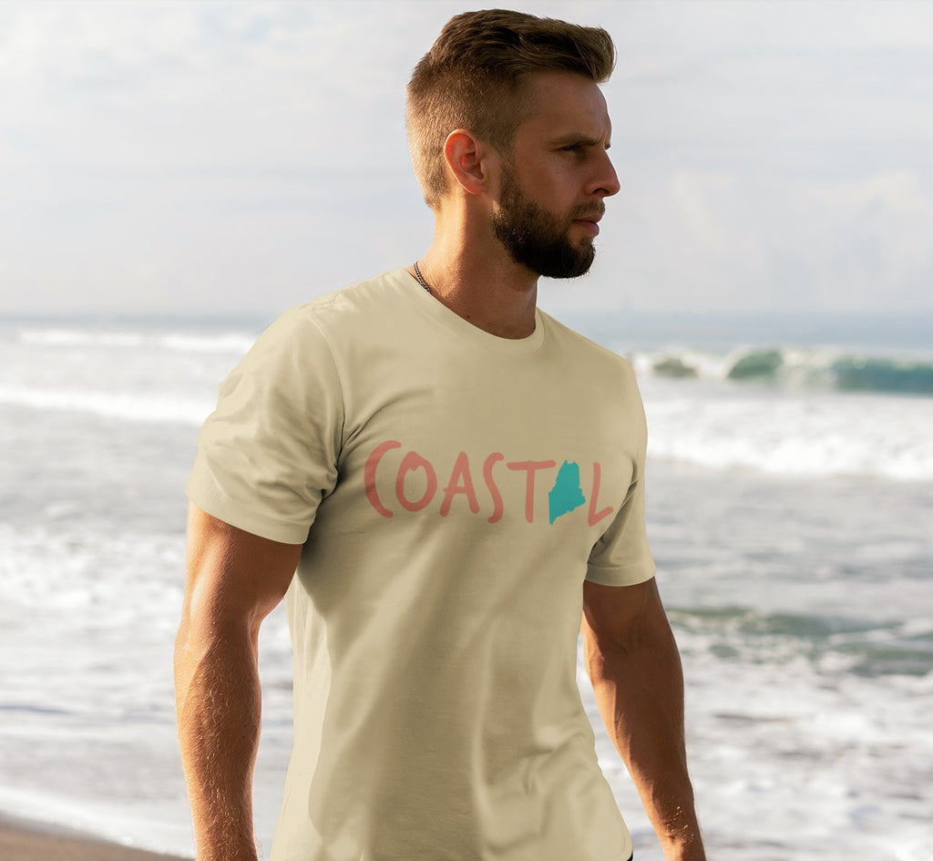 Coastal Maine Sunset Red Unisex Jersey Tee