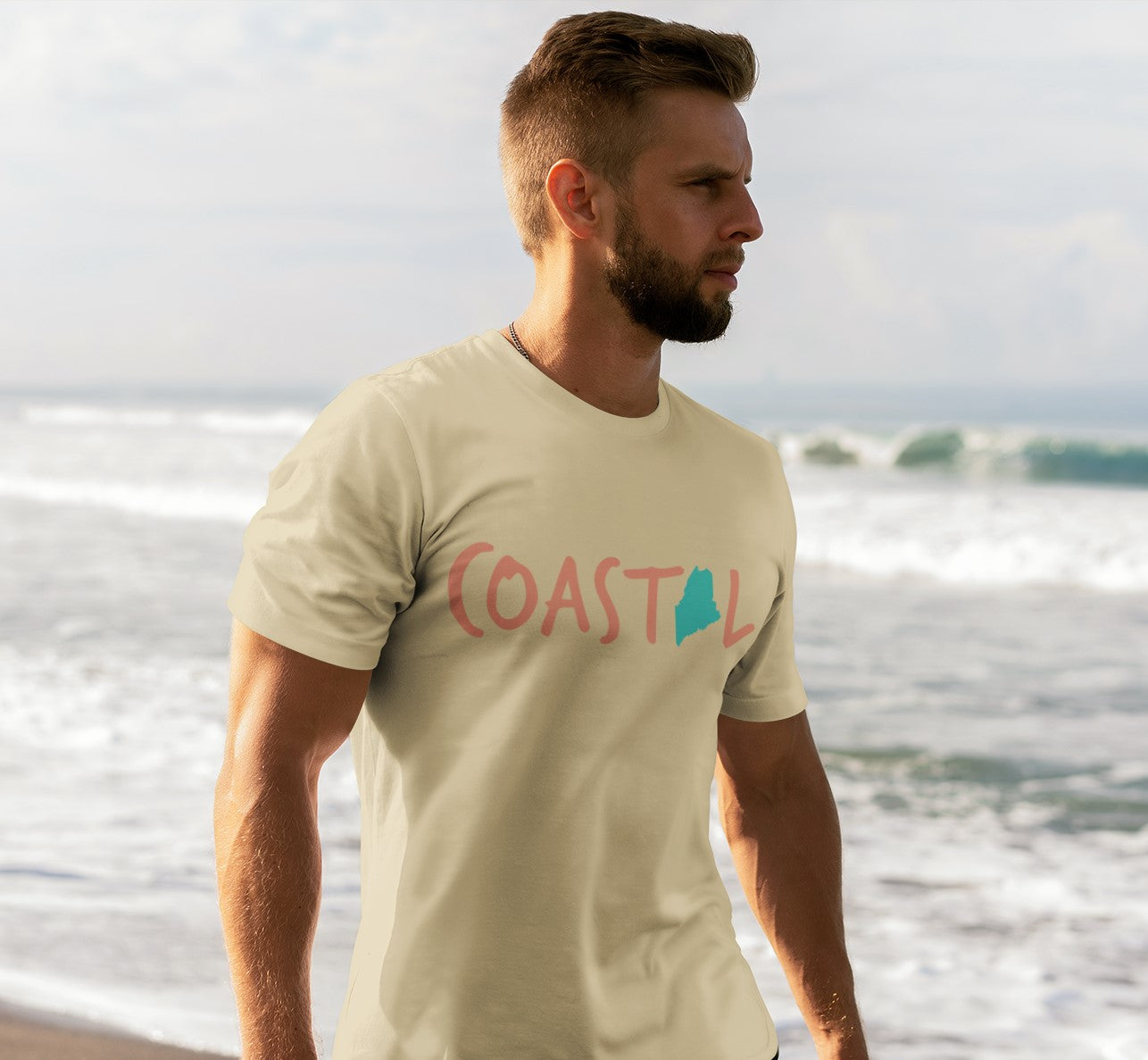 Coastal Maine Sunset Red Unisex Jersey Tee