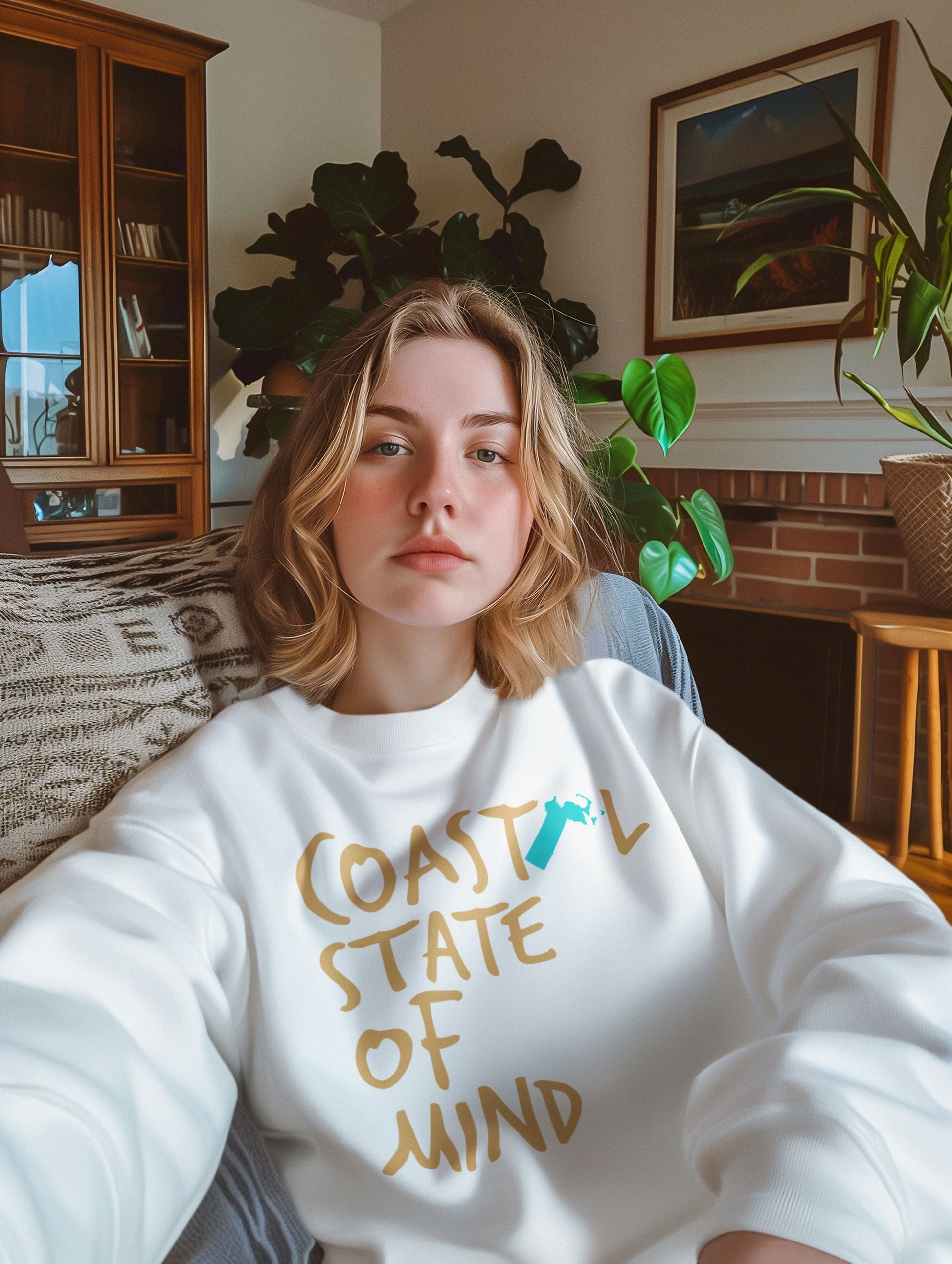 Coastal State of Mind Massachusetts Driftwood Unisex Sweatshirt