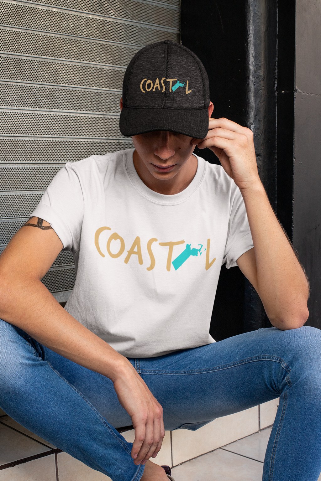 Coastal Massachusetts Beachcomber Sunset Gold Hat