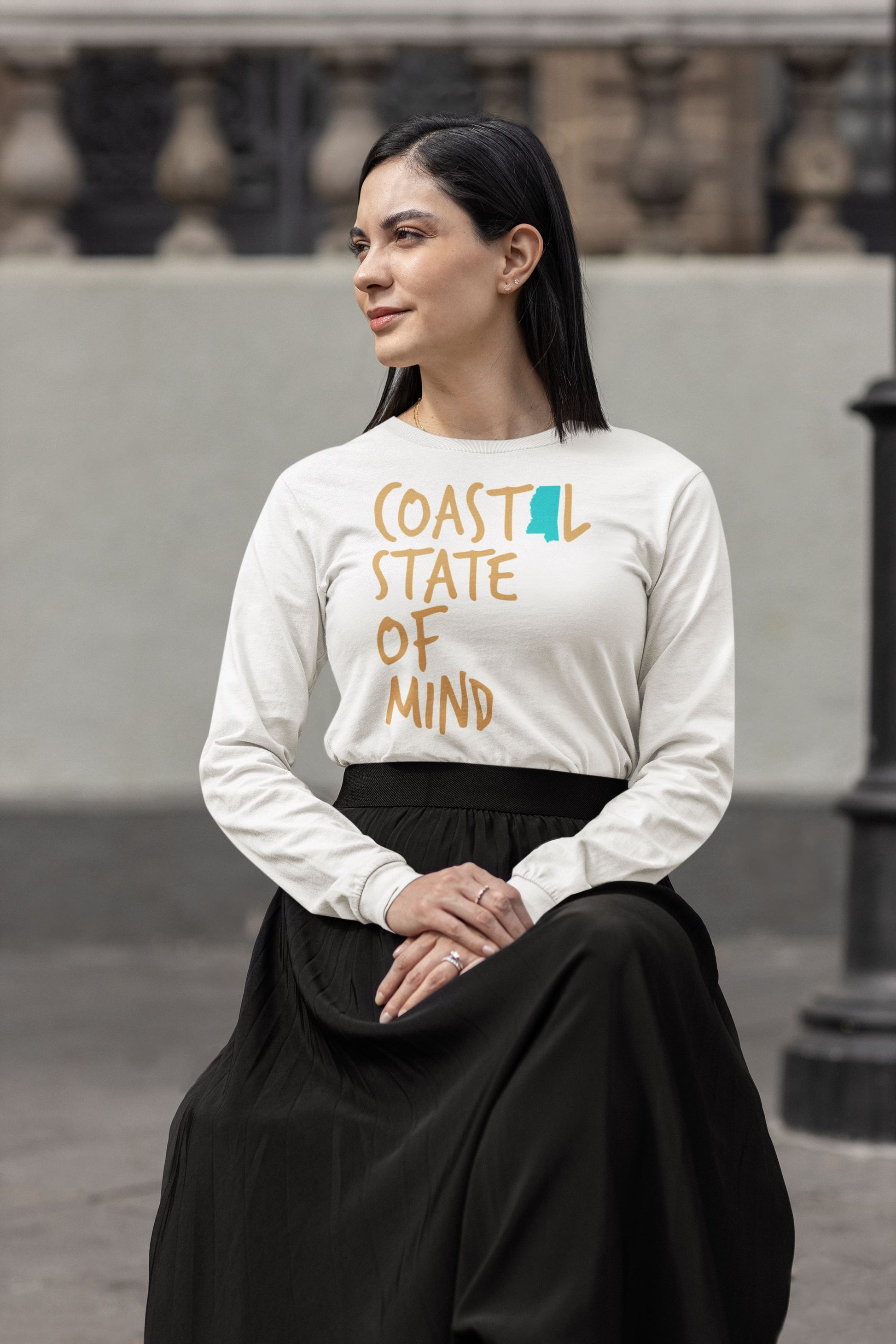 Coastal State of Mind Mississippi Beachfront Long Sleeve Unisex Tee