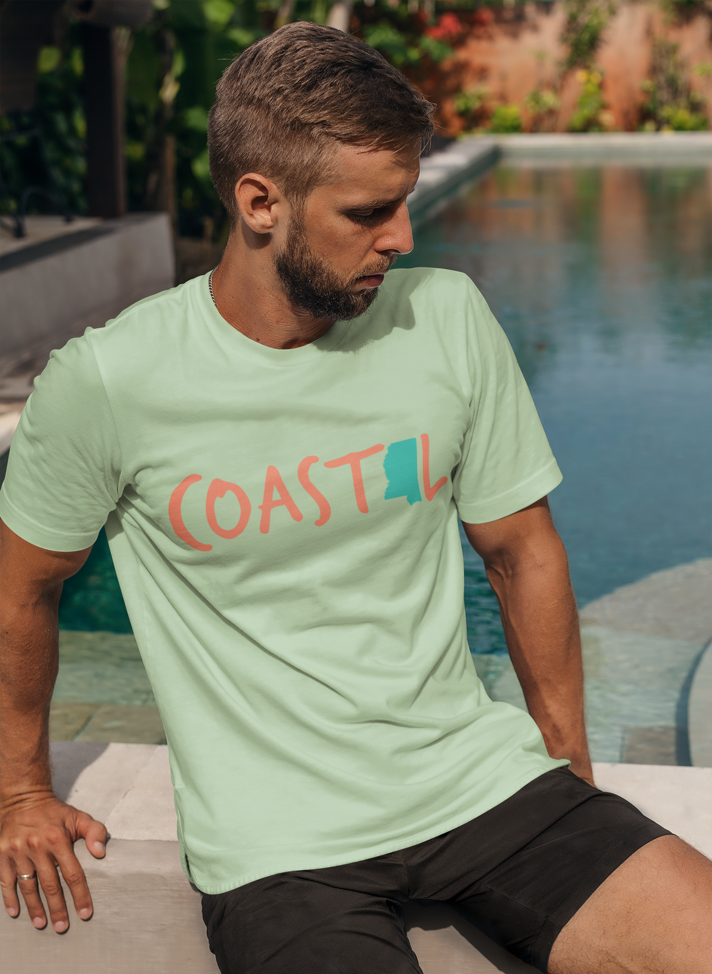 Coastal Mississippi Sunset Red Unisex Jersey Tee